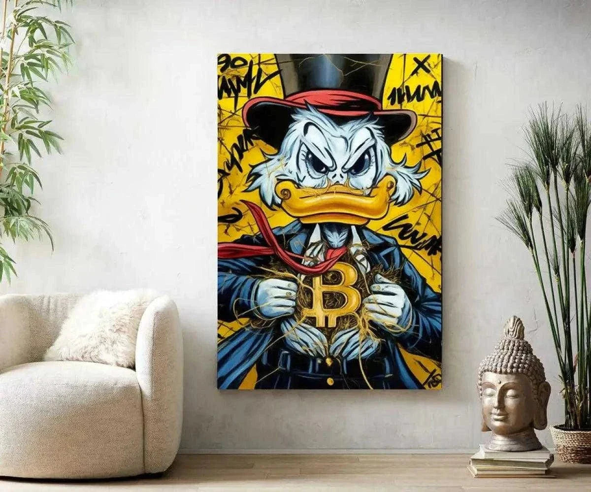 Bitcoin Duck - Leinwandbild Pop Art