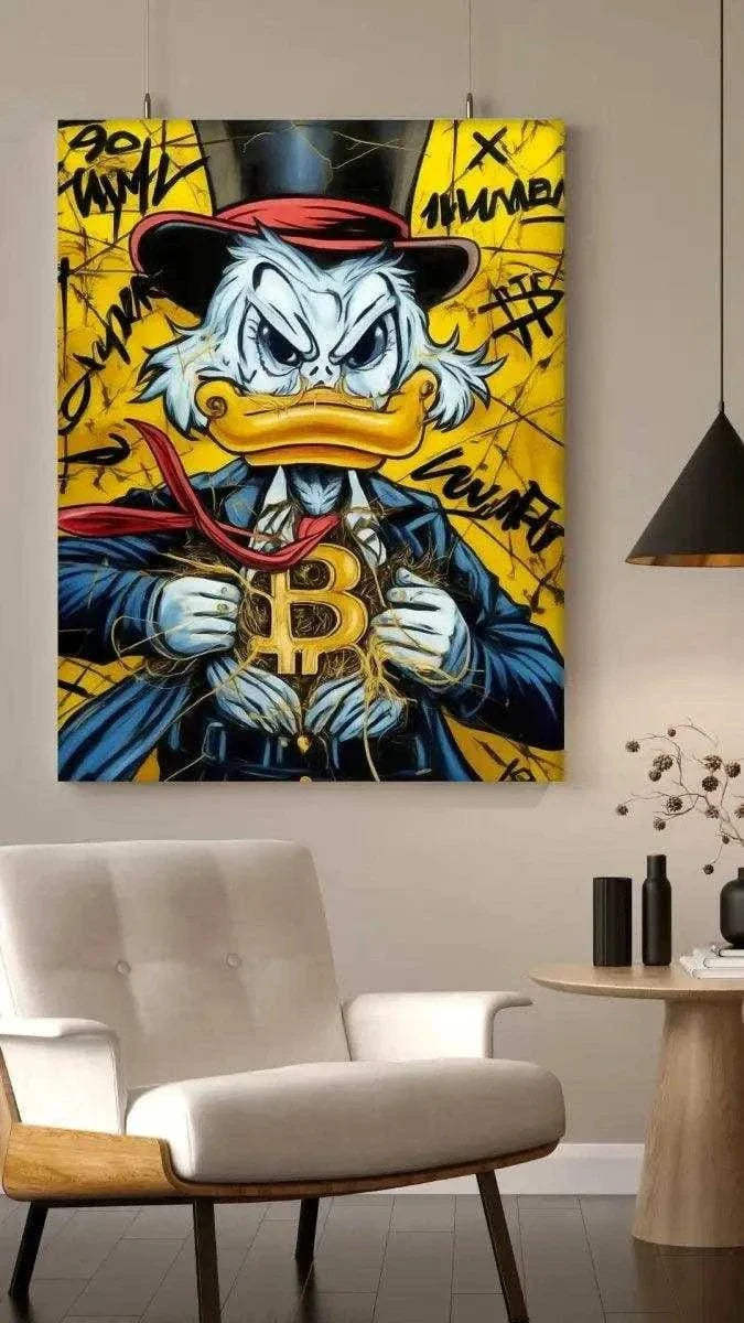Bitcoin Duck - Leinwandbild Pop Art