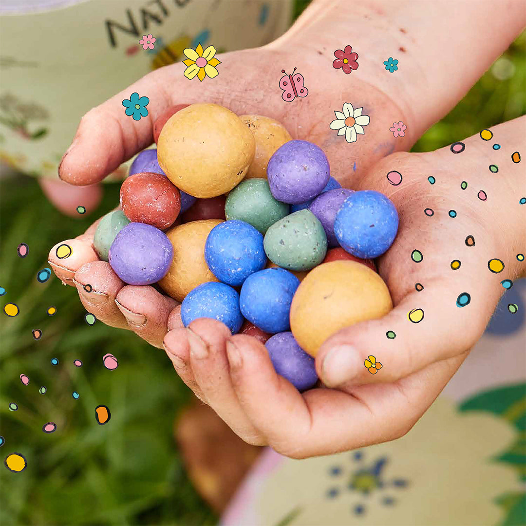 Naturabenteuer – Dose mit 100 Blumenmurmeln