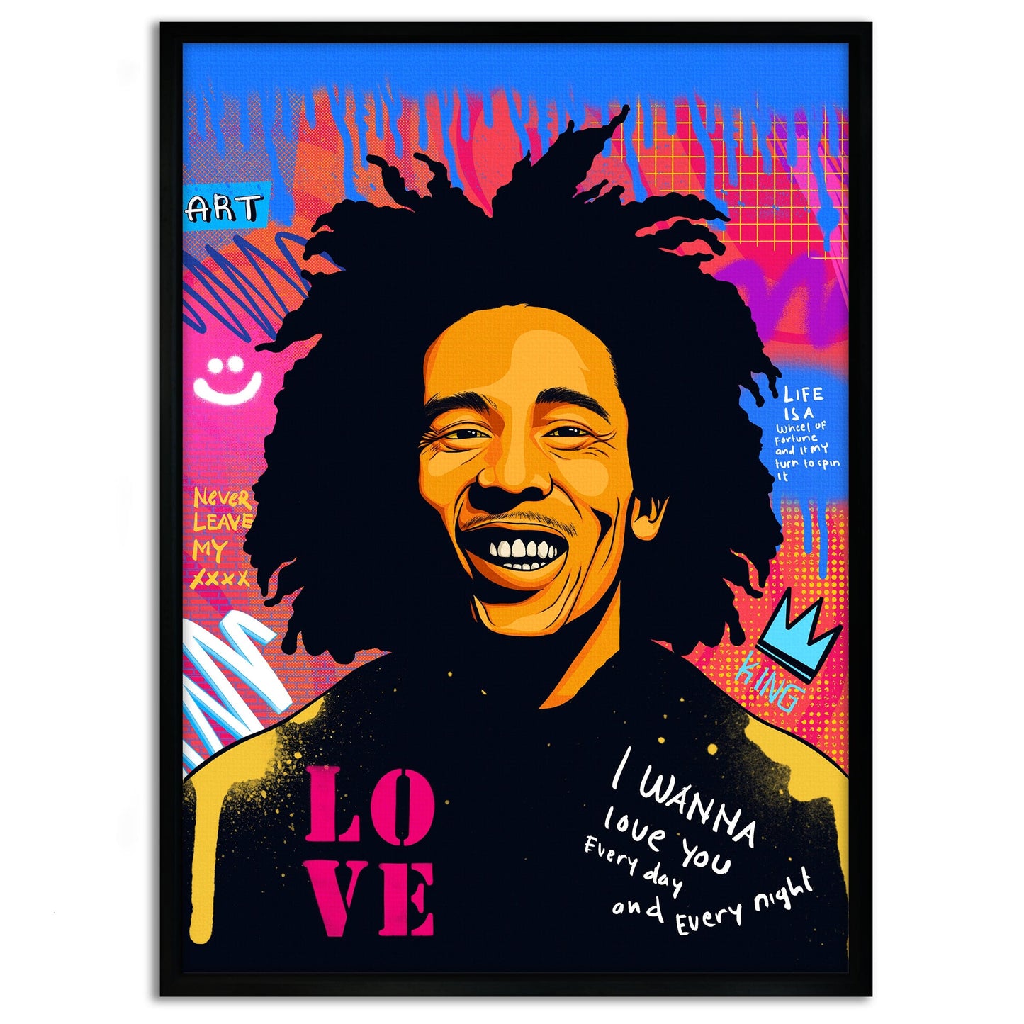 Bob Marley - Leinwandbild Pop Art