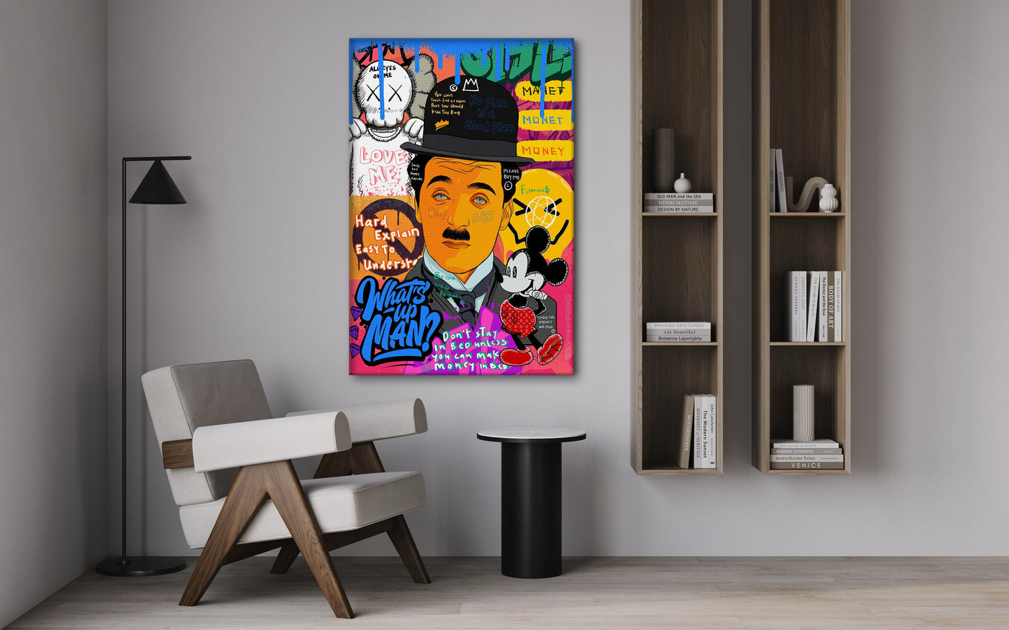 Charlie Chaplin - Leinwandbild Pop Art