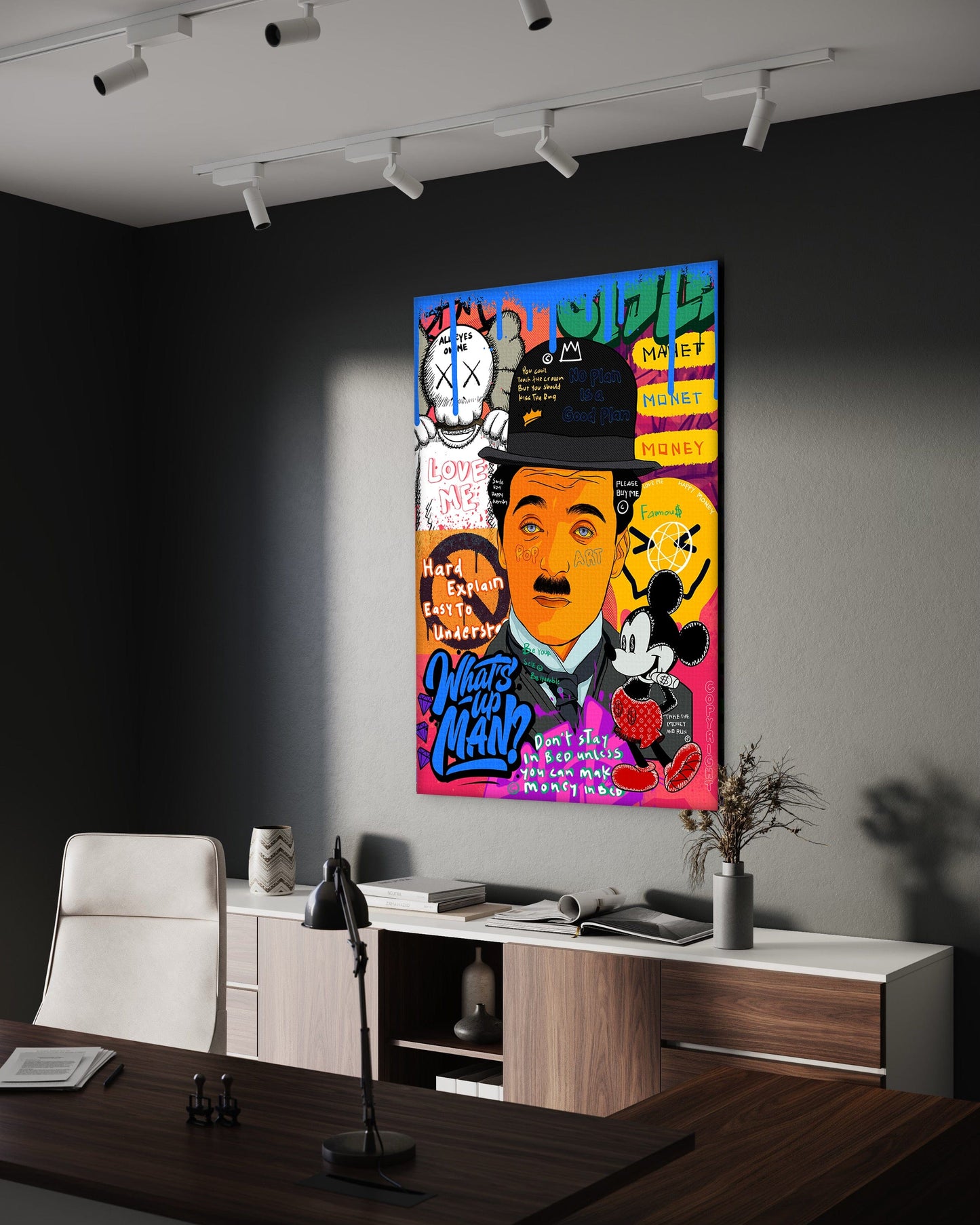 Charlie Chaplin - Leinwandbild Pop Art
