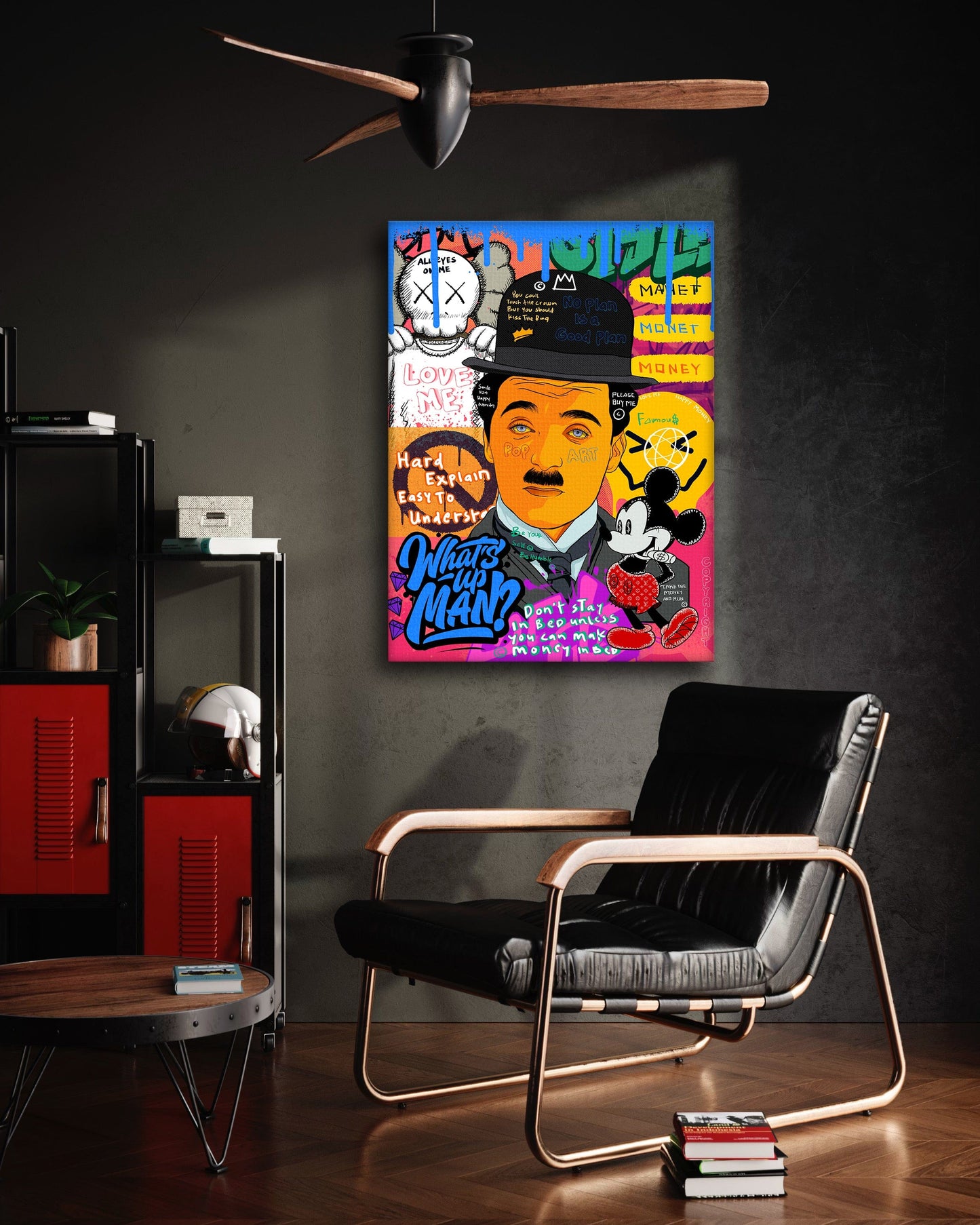 Charlie Chaplin - Leinwandbild Pop Art