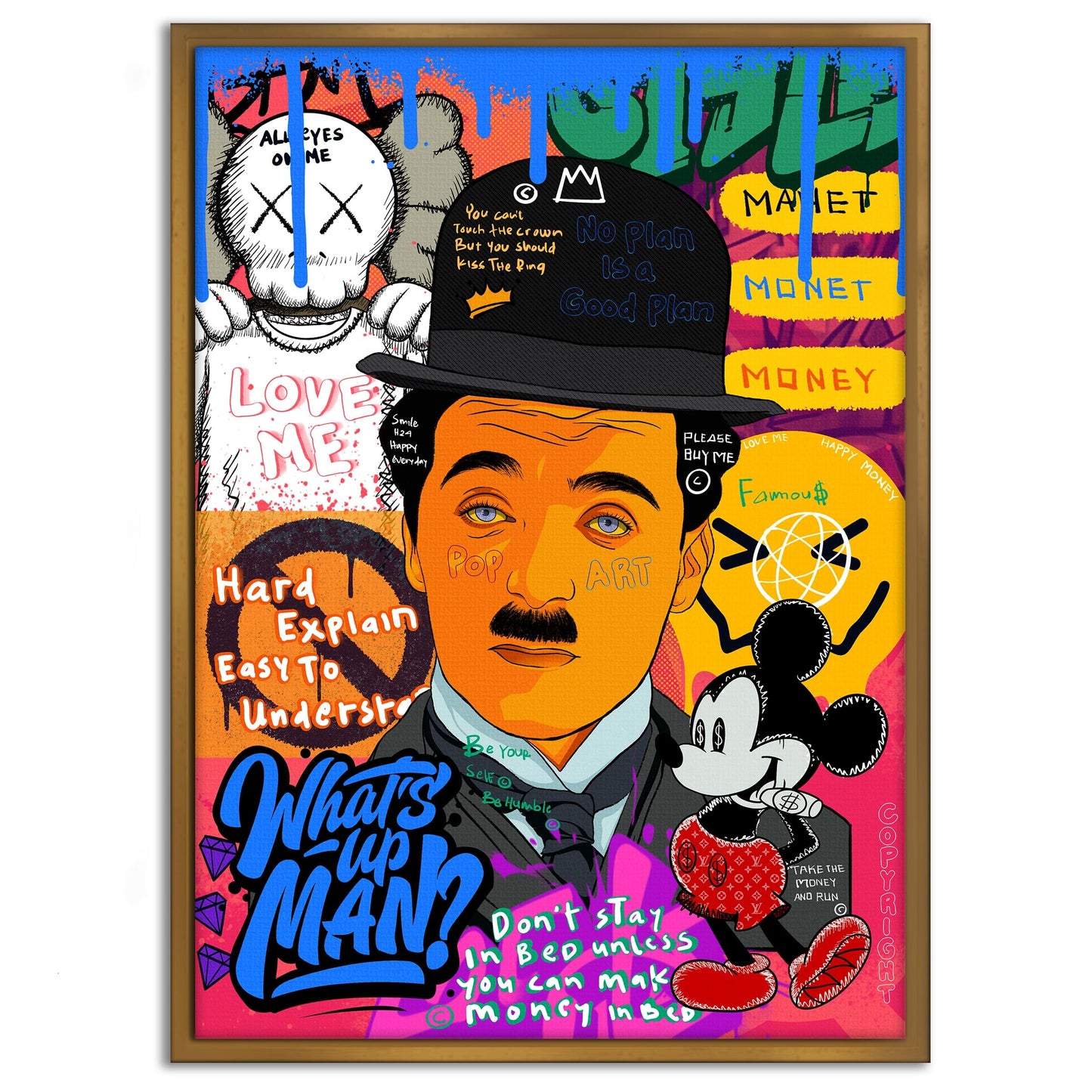 Charlie Chaplin - Leinwandbild Pop Art