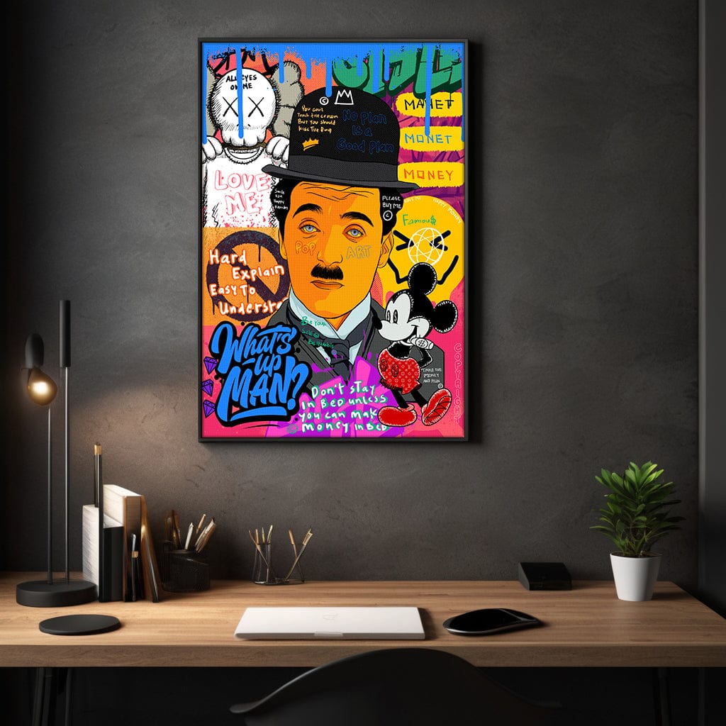 Charlie Chaplin - Leinwandbild Pop Art