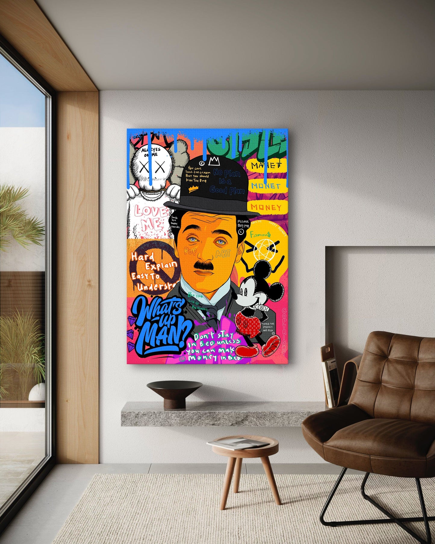 Charlie Chaplin - Leinwandbild Pop Art