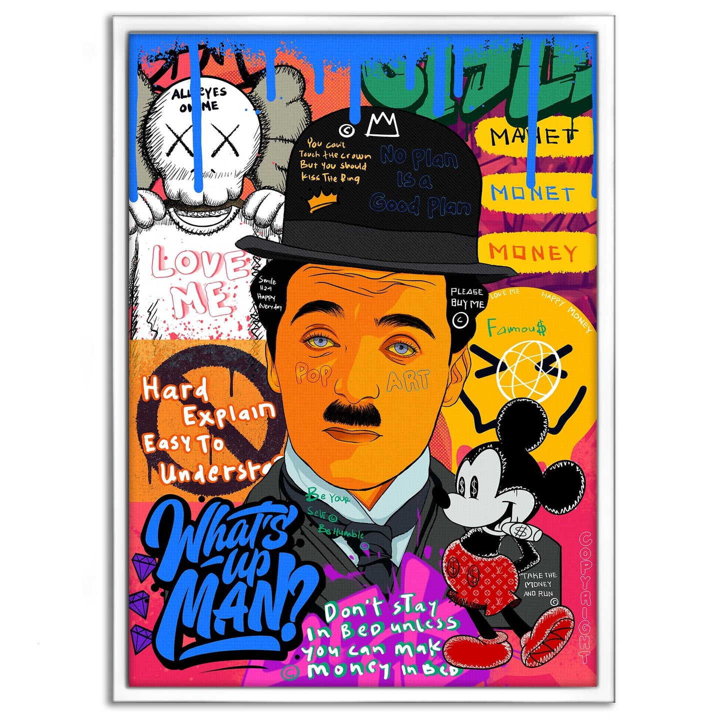Charlie Chaplin - Leinwandbild Pop Art
