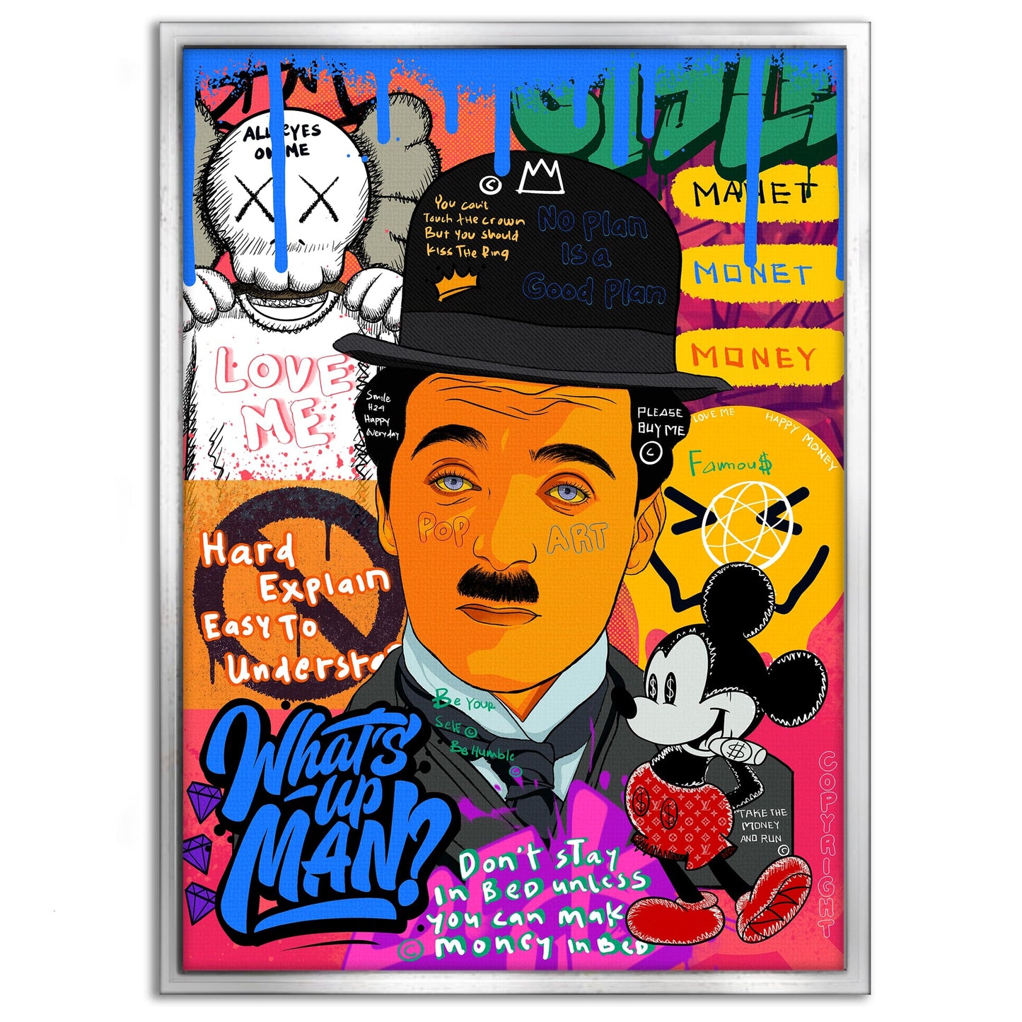 Charlie Chaplin - Leinwandbild Pop Art