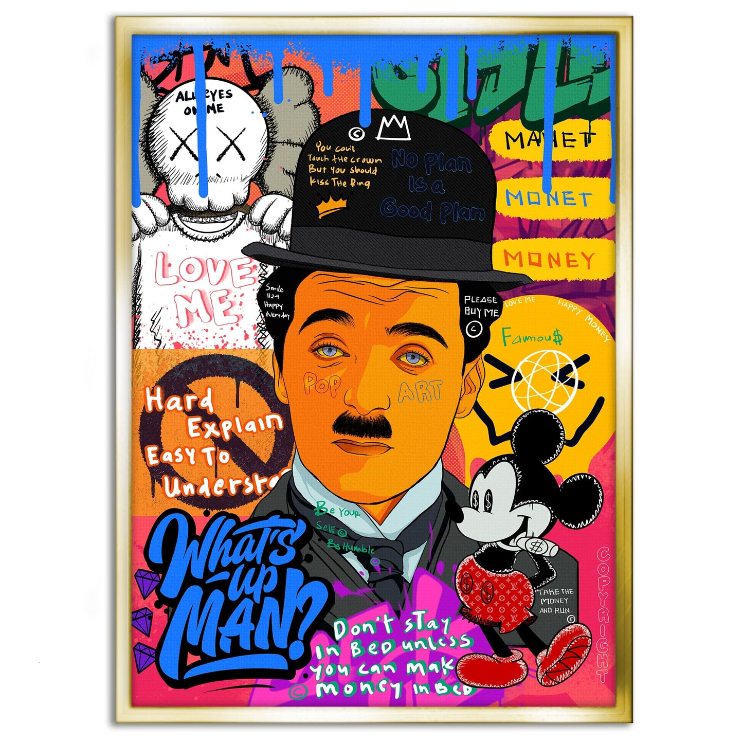 Charlie Chaplin - Leinwandbild Pop Art