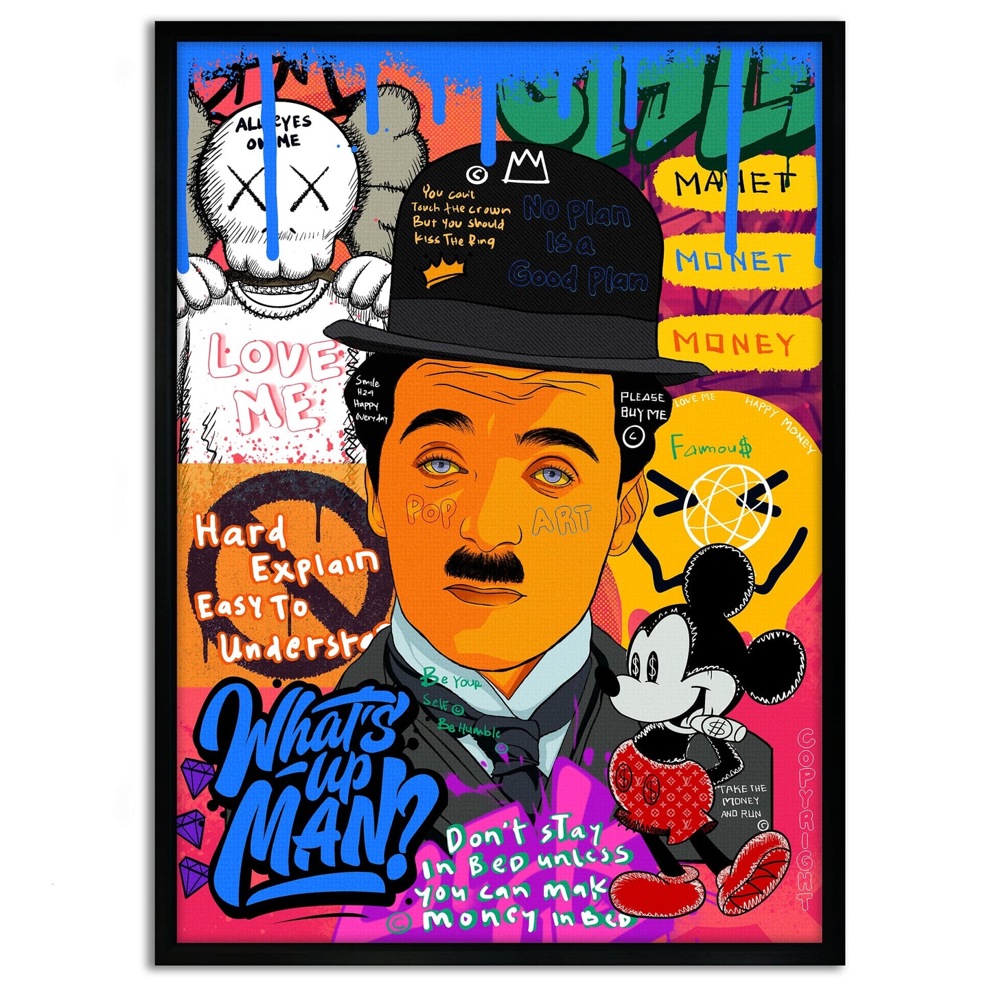 Charlie Chaplin - Leinwandbild Pop Art