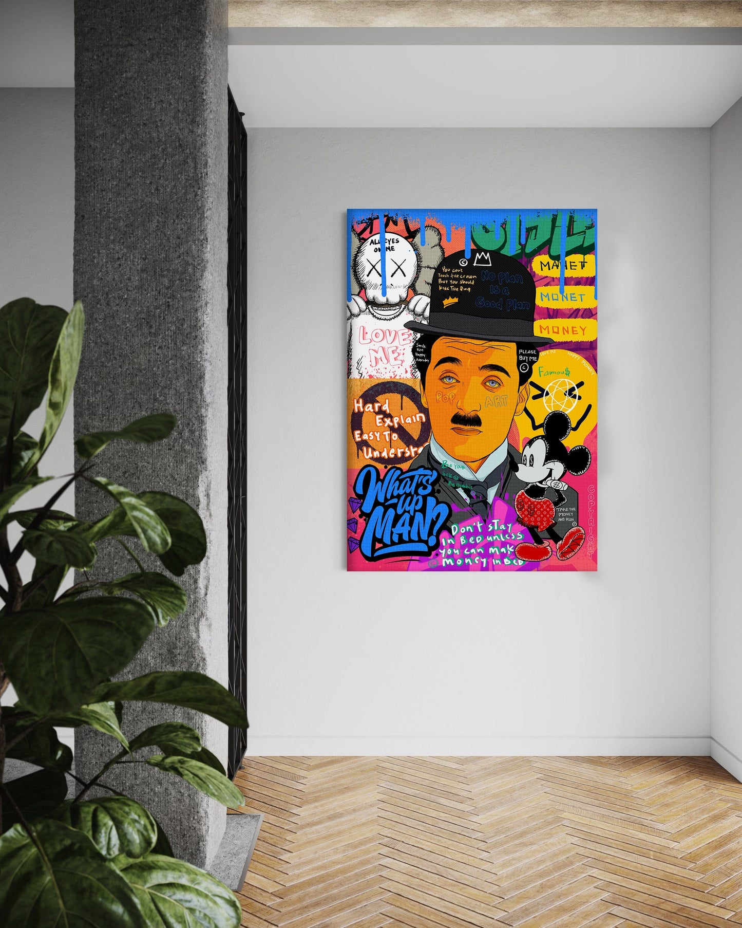Charlie Chaplin - Leinwandbild Pop Art