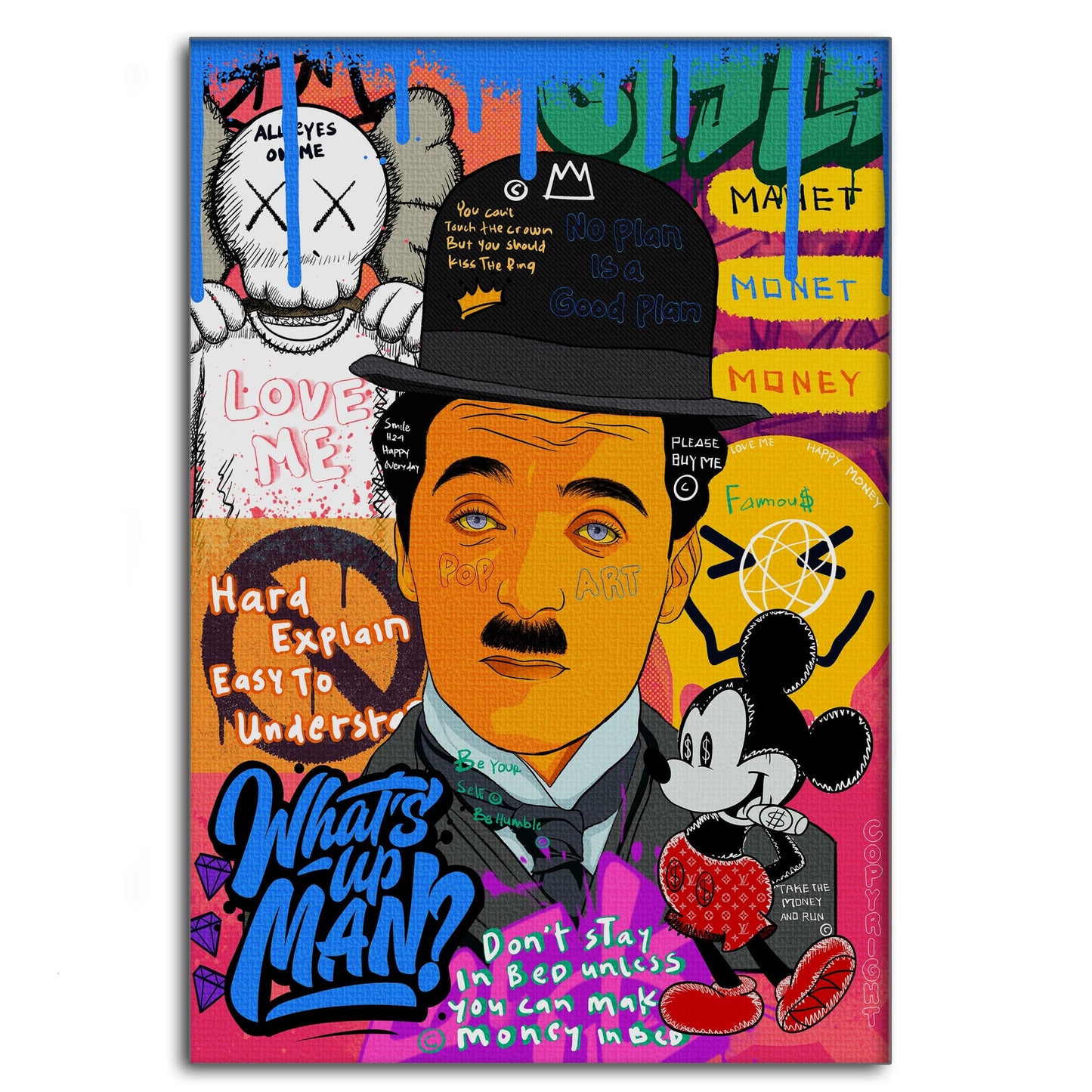 Charlie Chaplin - Leinwandbild Pop Art