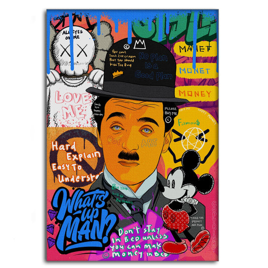 Charlie Chaplin - Leinwandbild Pop Art