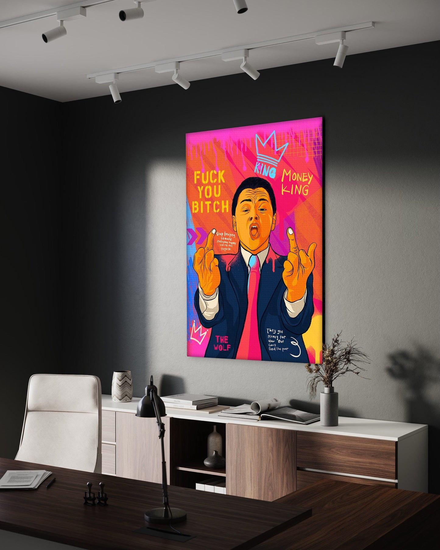 DiCaprio Fuck - Leinwandbild Pop Art