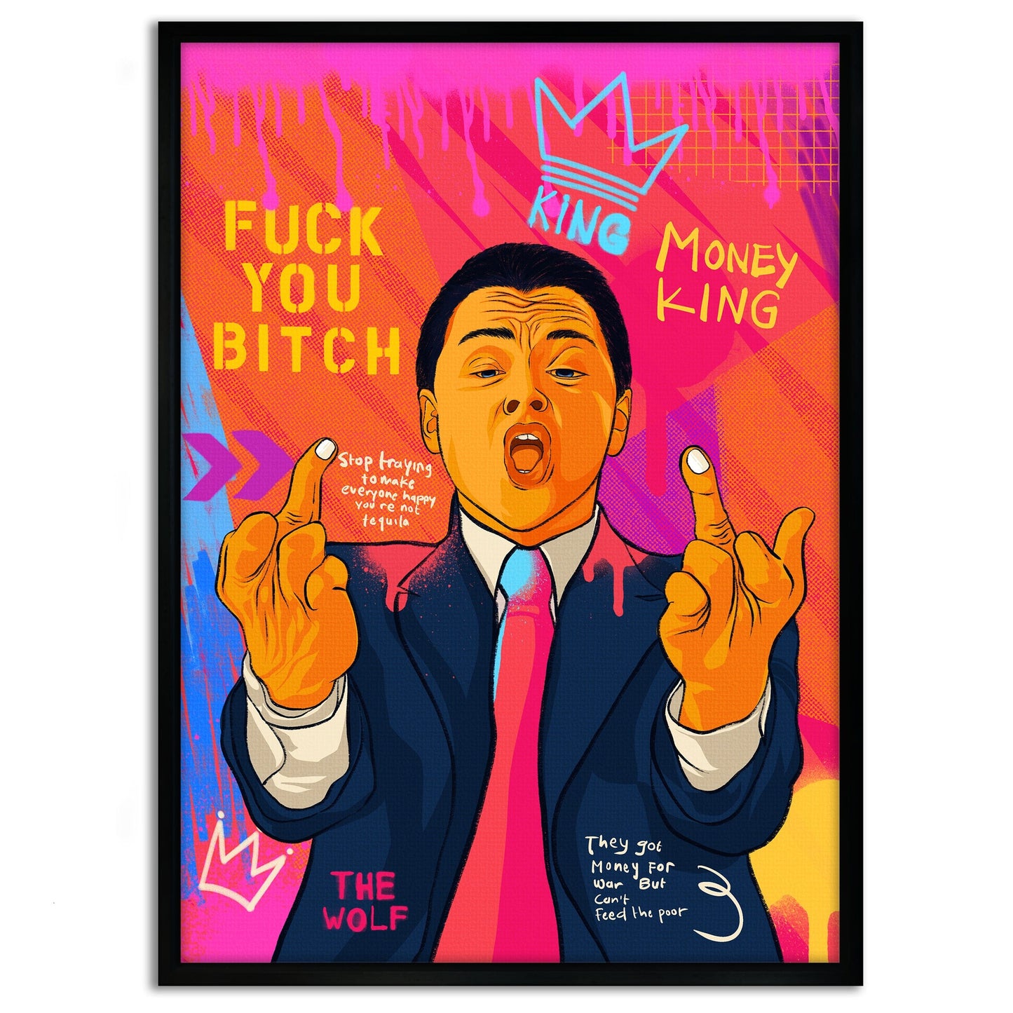 DiCaprio Fuck - Leinwandbild Pop Art