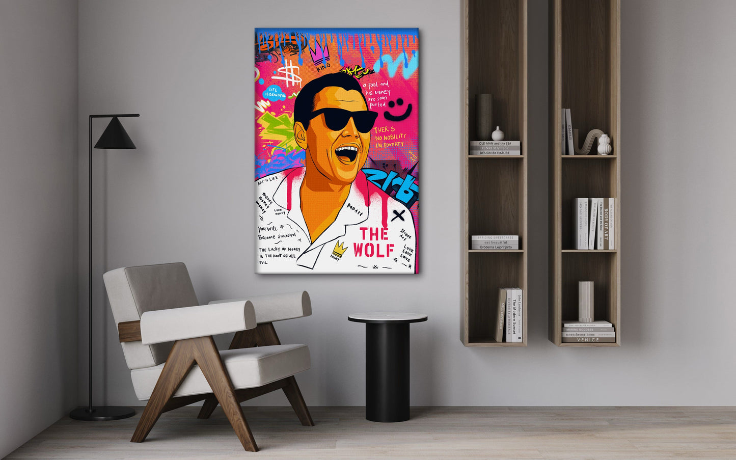 DiCaprio Wolf of Wallstreet - Leinwandbild Pop Art