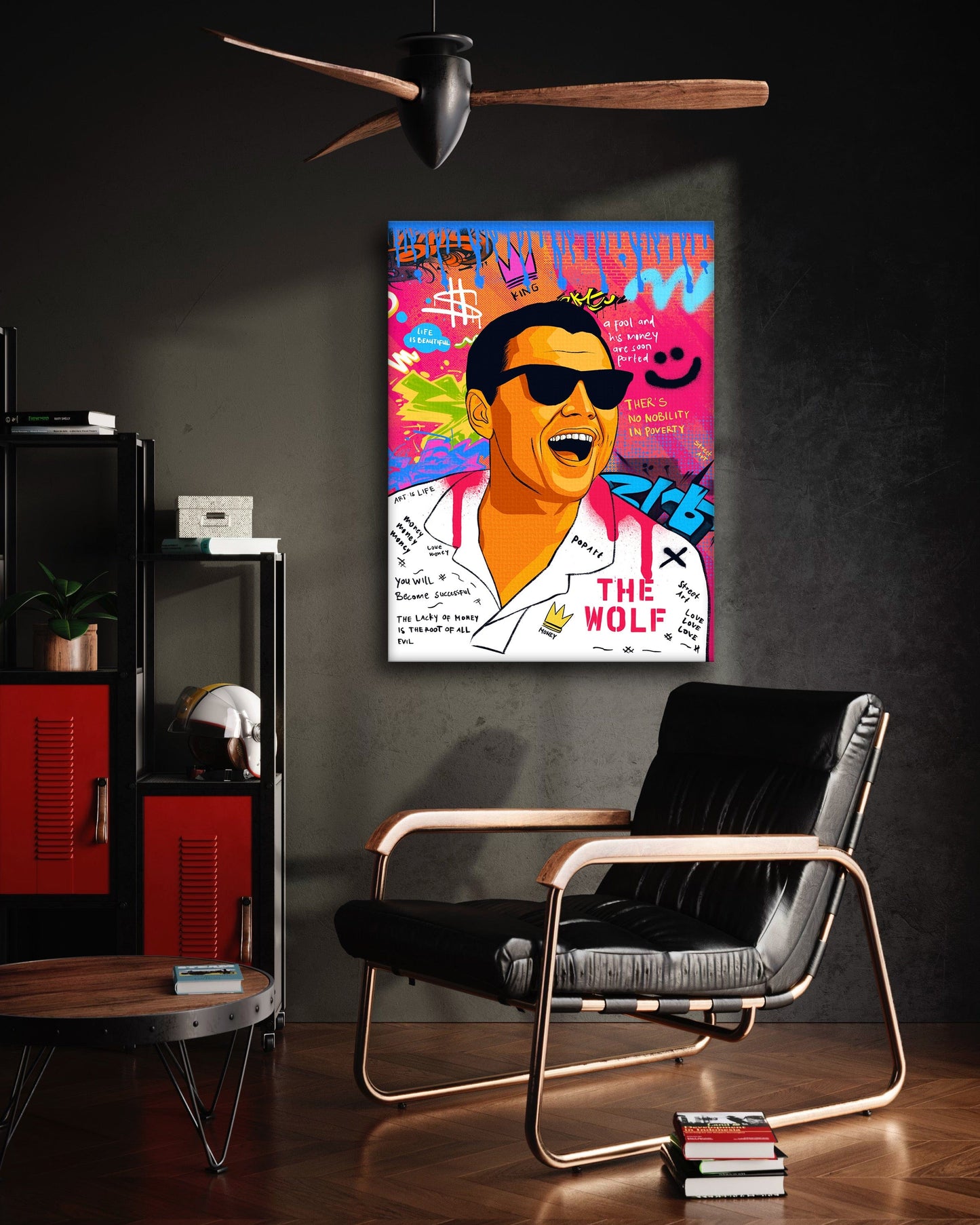 DiCaprio Wolf of Wallstreet - Leinwandbild Pop Art
