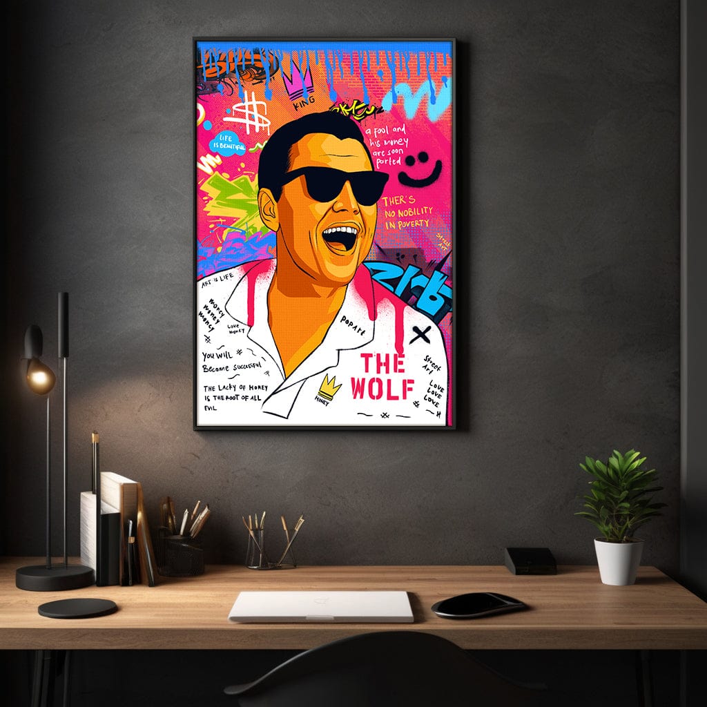 DiCaprio Wolf of Wallstreet - Leinwandbild Pop Art