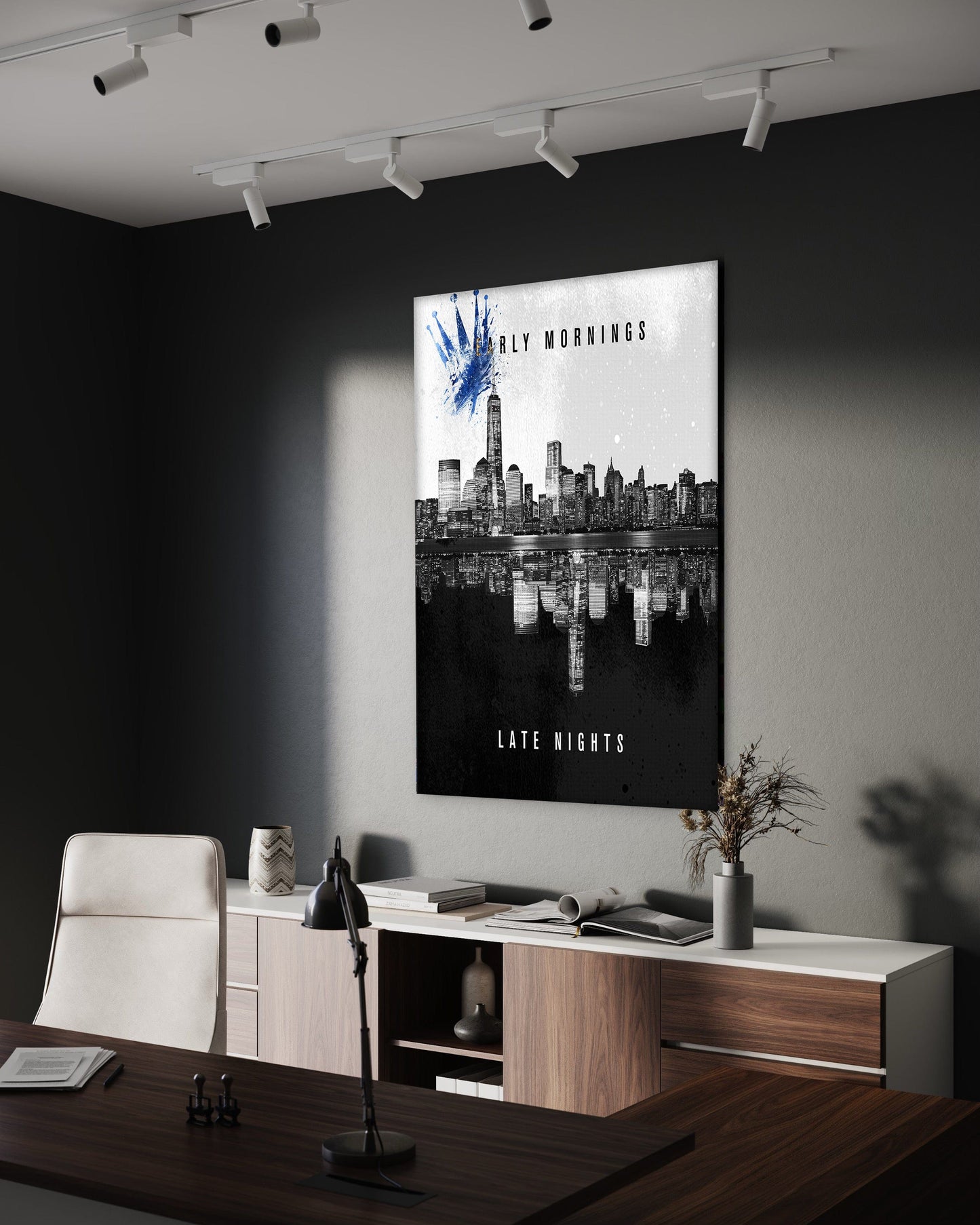 Early Mornings Late Nights - Leinwandbild Motivation