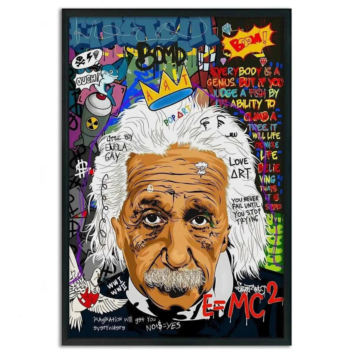 Everybody is a genius - Einstein - Leinwandbild Pop Art