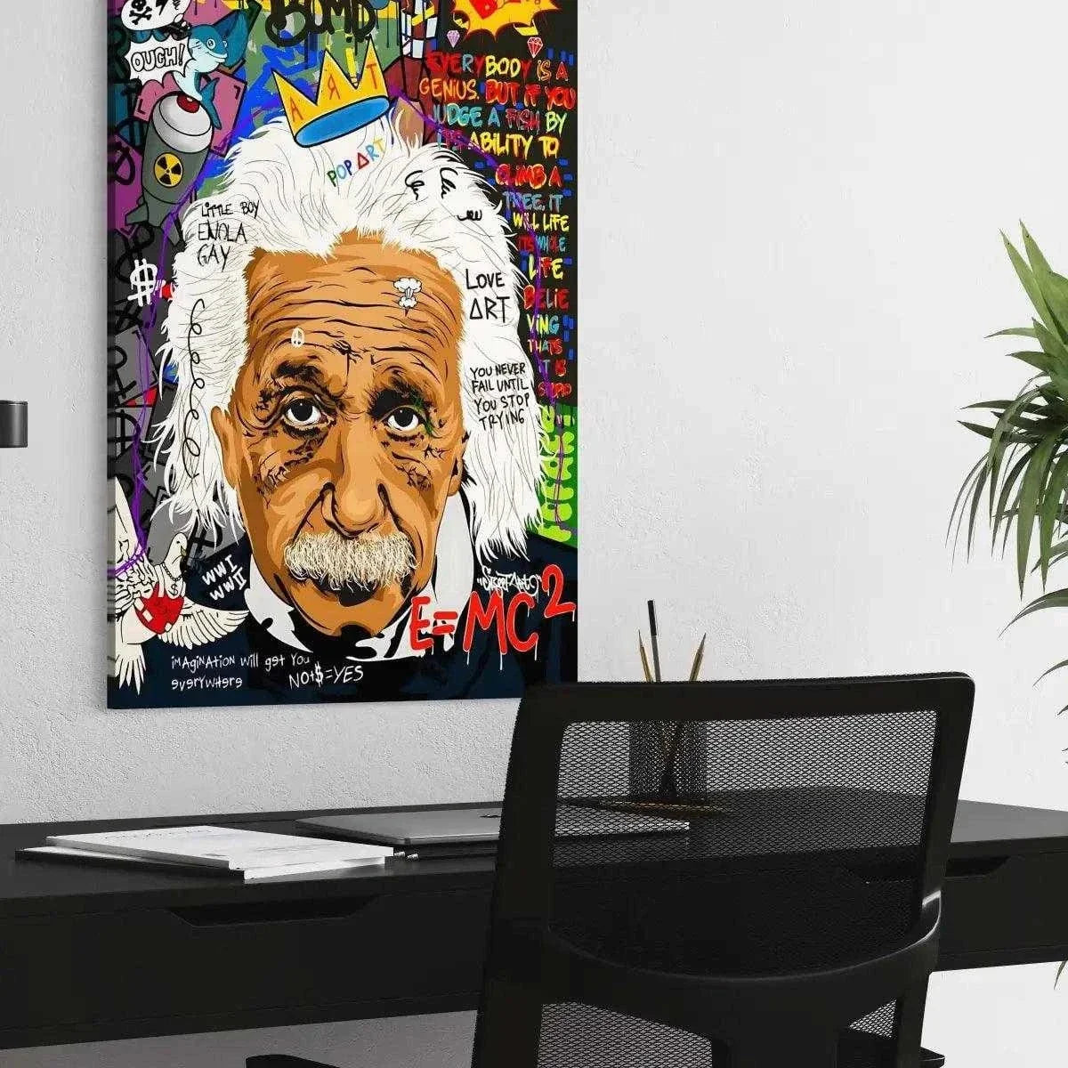 Everybody is a genius - Einstein - Leinwandbild Pop Art