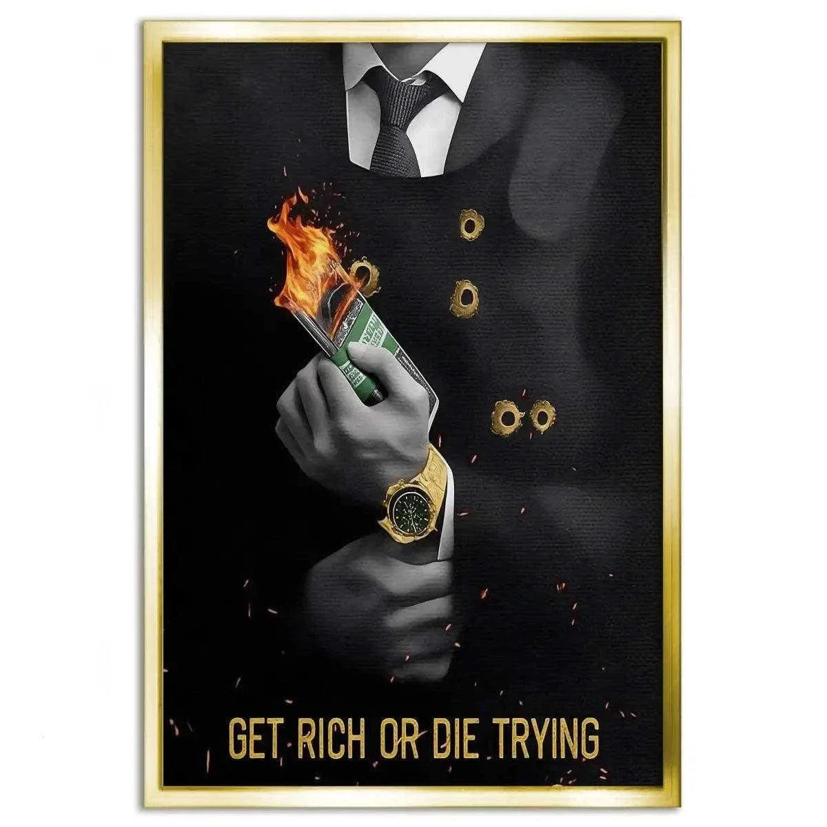 Get rich or die trying - Leinwandbild Motivation