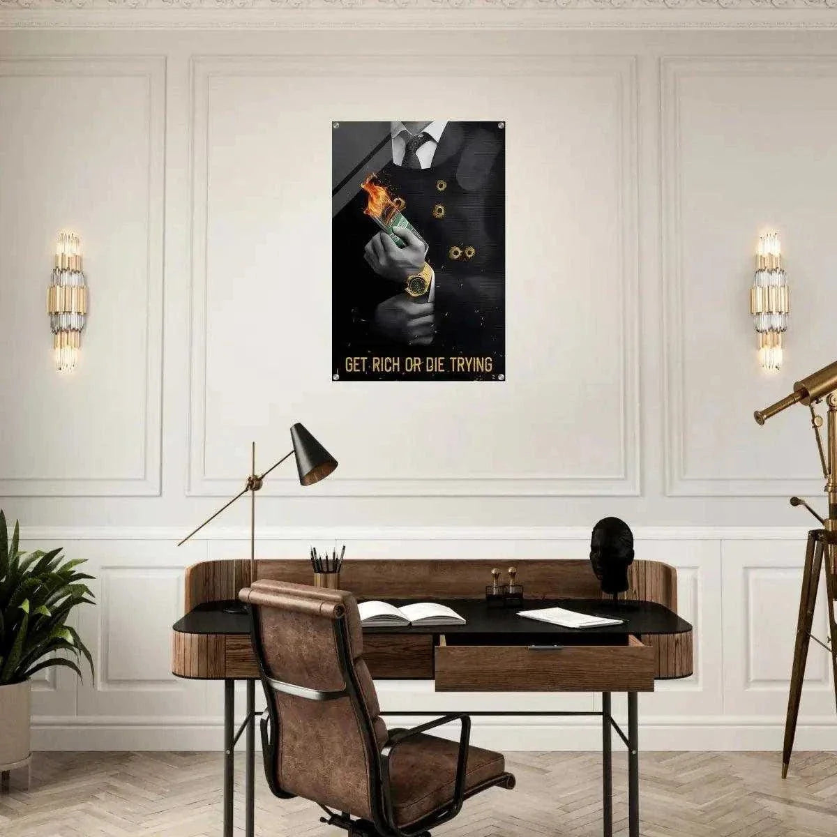 Get rich or die trying - Leinwandbild Motivation