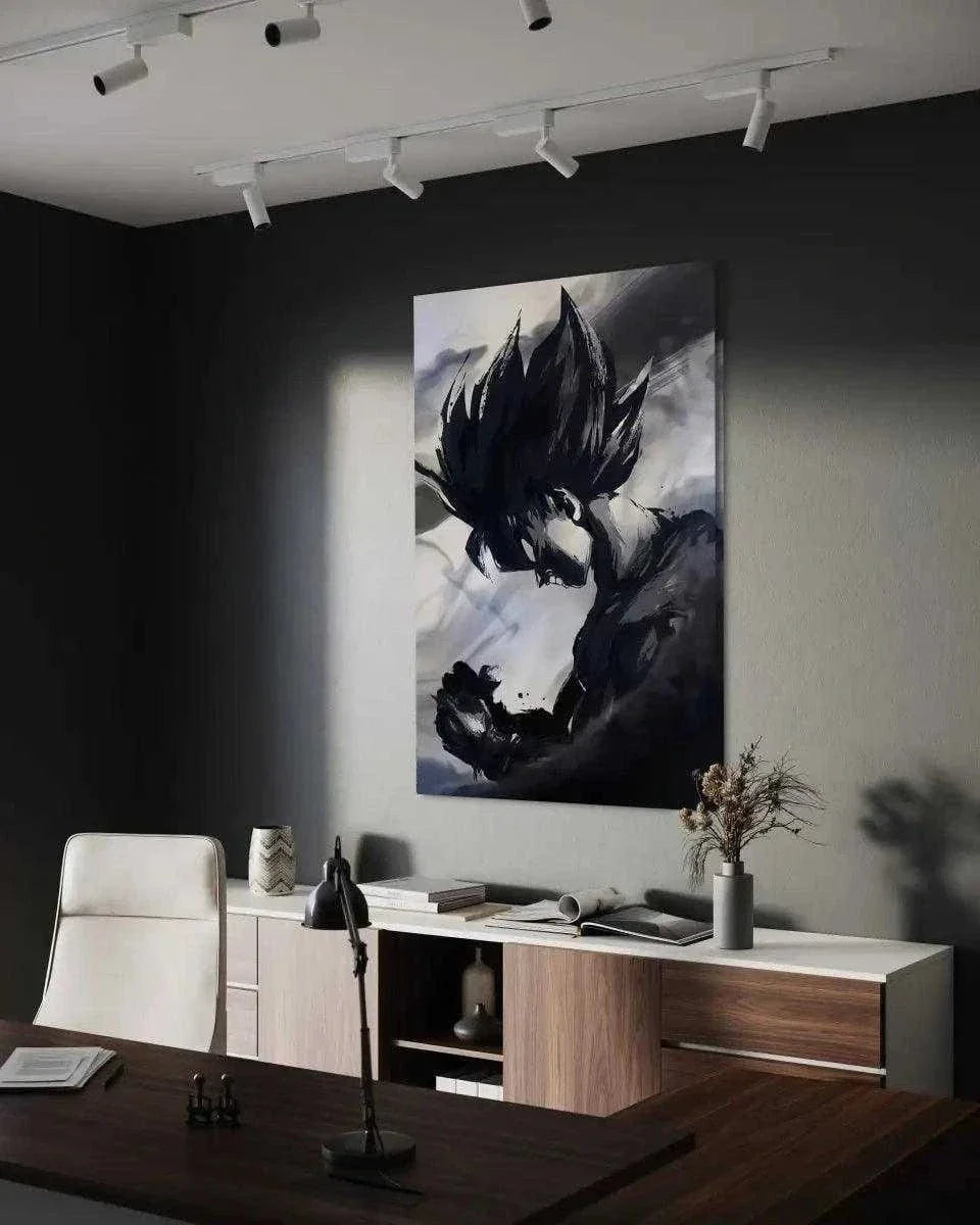 Goku Black and White - Dragon Ball - Anime Leinwandbild