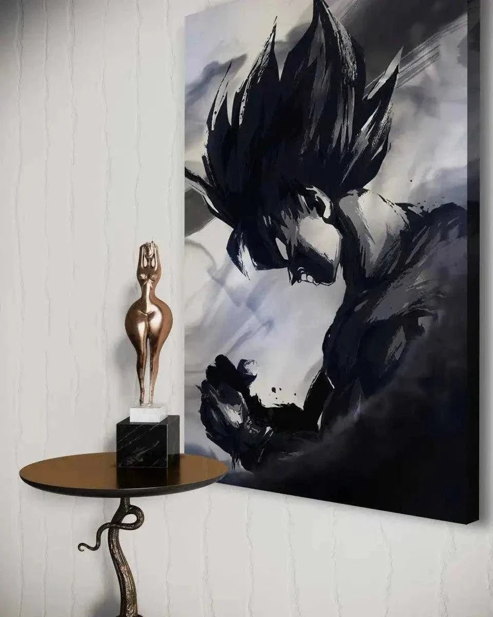 Goku Black and White - Dragon Ball - Anime Leinwandbild