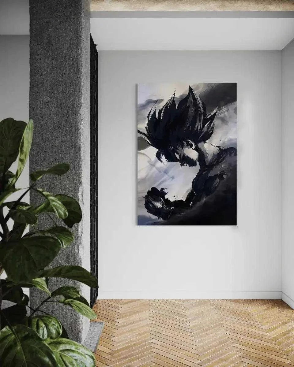 Goku Black and White - Dragon Ball - Anime Leinwandbild