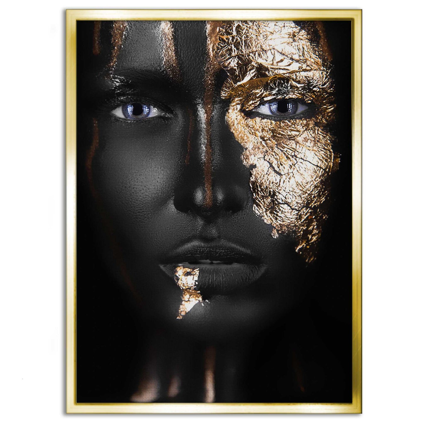 Golden Face I - Leinwandbild Luxuriös