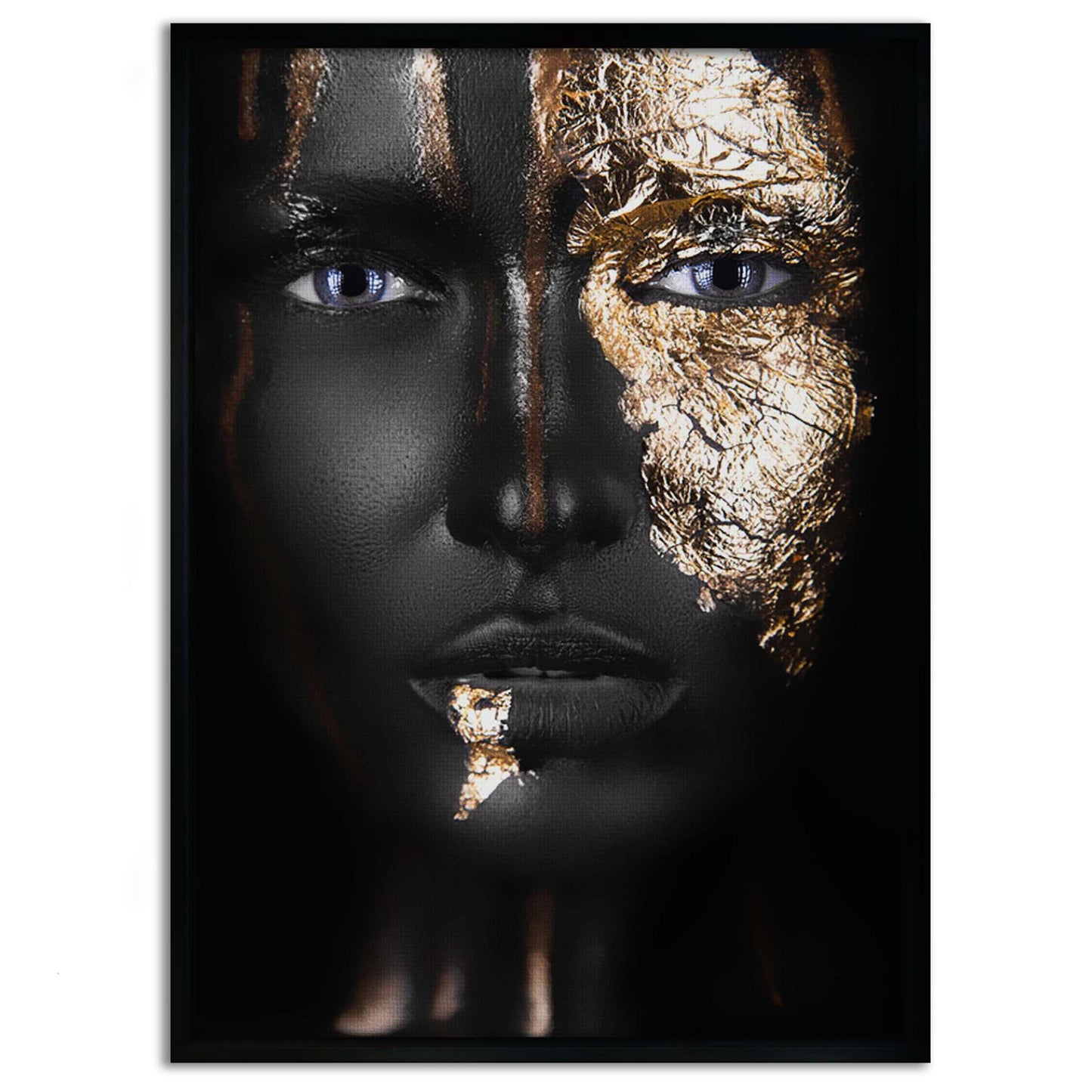 Golden Face I - Leinwandbild Luxuriös