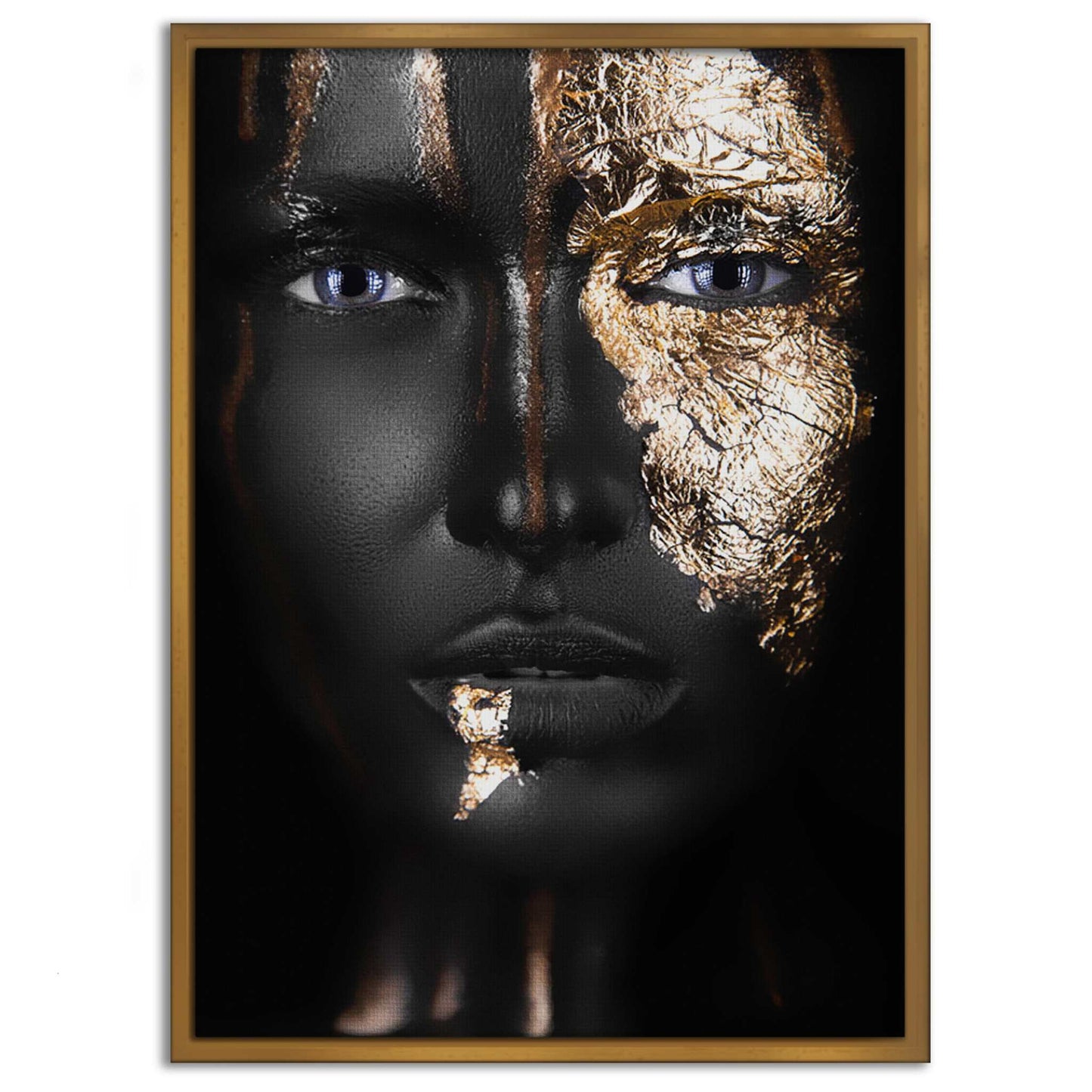 Golden Face I - Leinwandbild Luxuriös