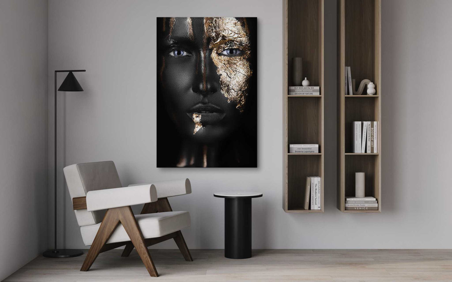 Golden Face I - Leinwandbild Luxuriös