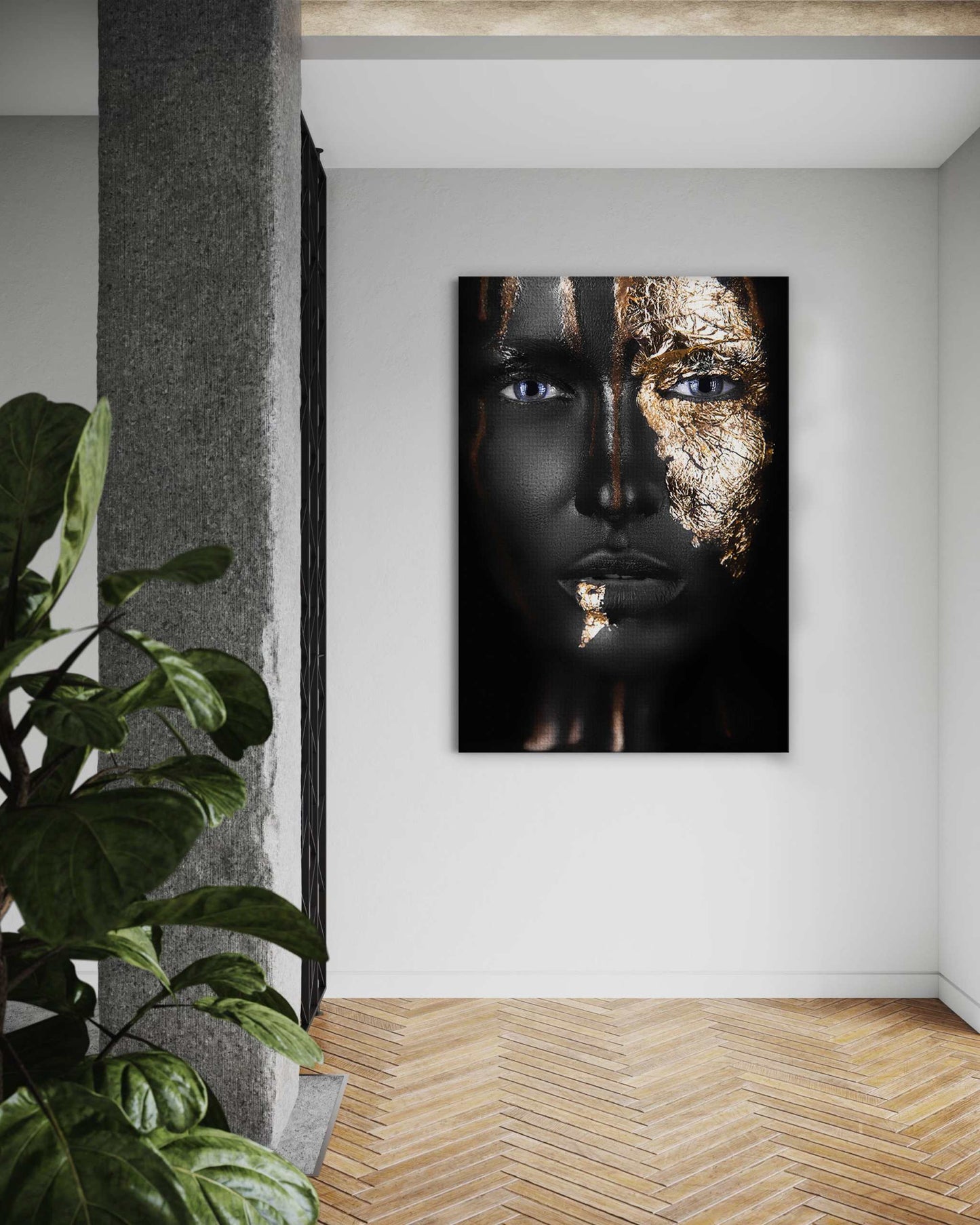Golden Face I - Leinwandbild Luxuriös