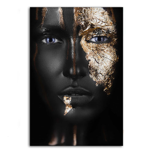 Golden Face I - Leinwandbild Luxuriös