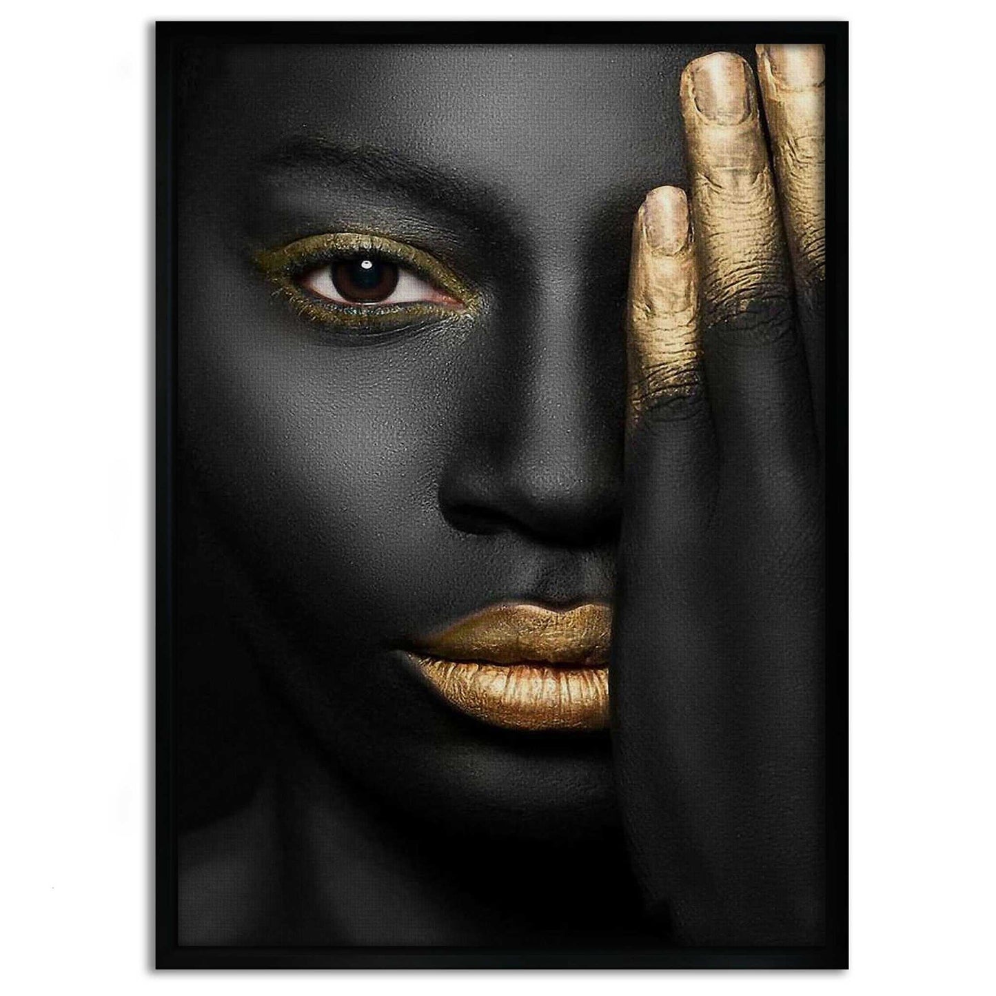 Golden Face II - Leinwandbild Luxuriös