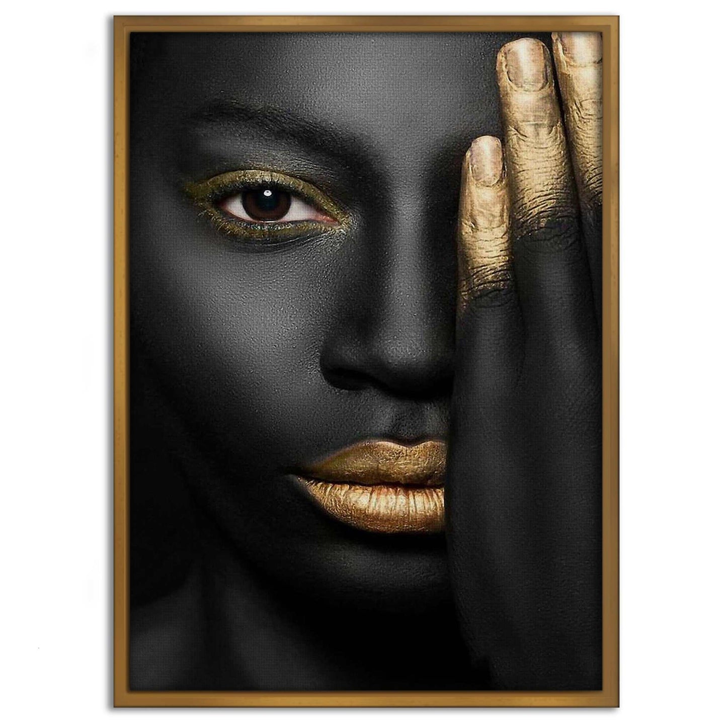 Golden Face II - Leinwandbild Luxuriös