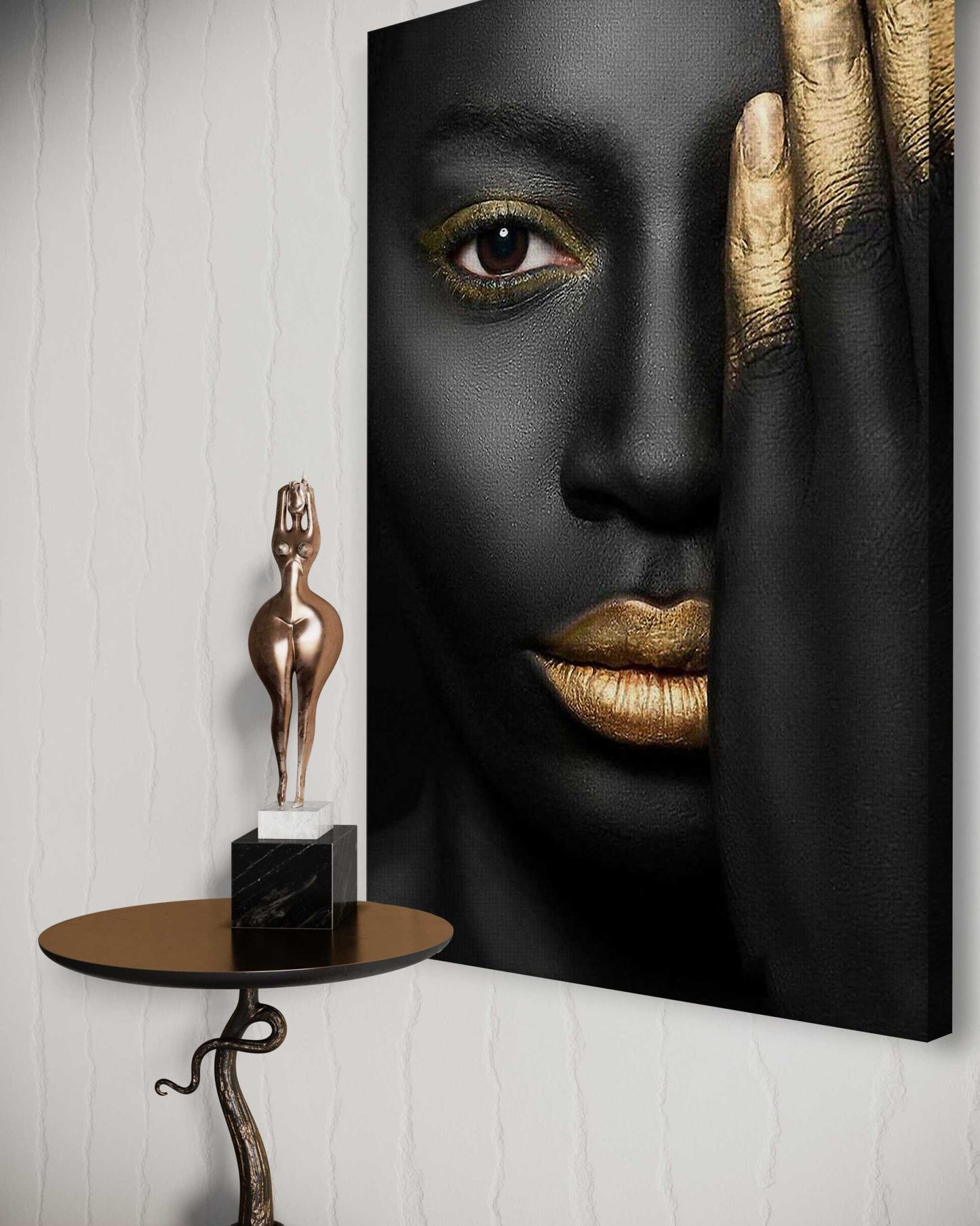 Golden Face II - Leinwandbild Luxuriös