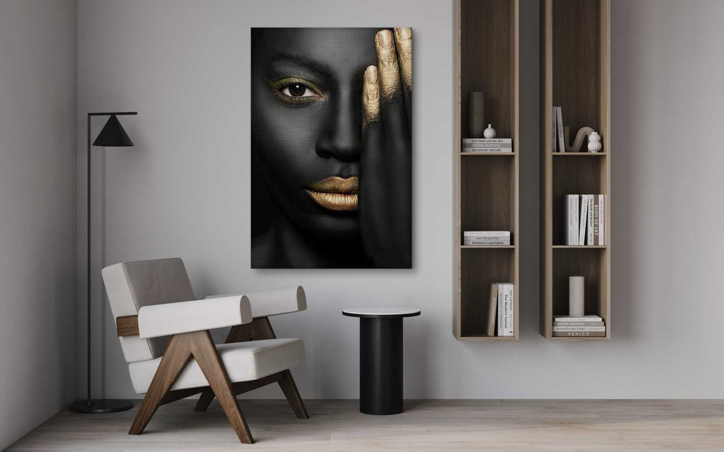 Golden Face II - Leinwandbild Luxuriös