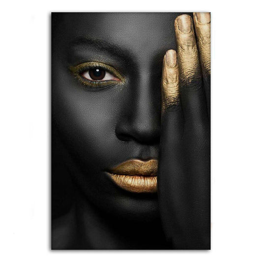 Golden Face II - Leinwandbild Luxuriös
