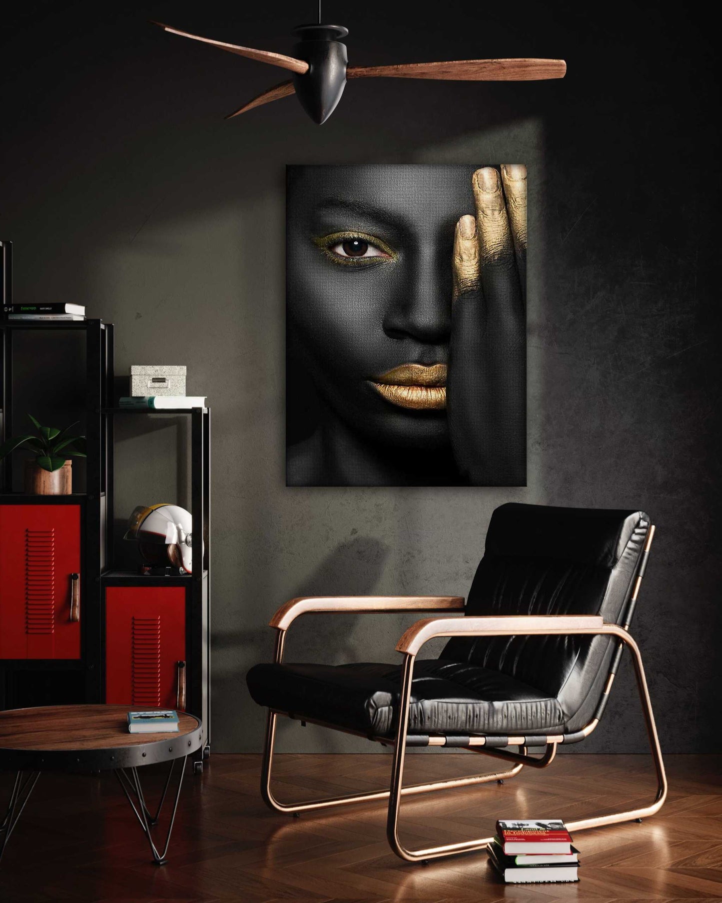 Golden Face II - Leinwandbild Luxuriös