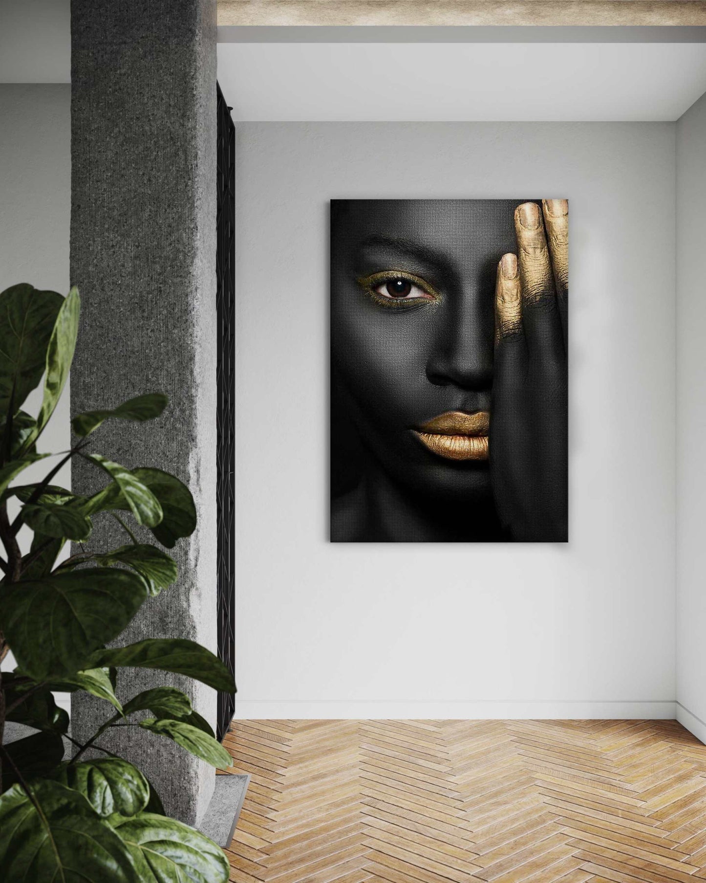 Golden Face II - Leinwandbild Luxuriös