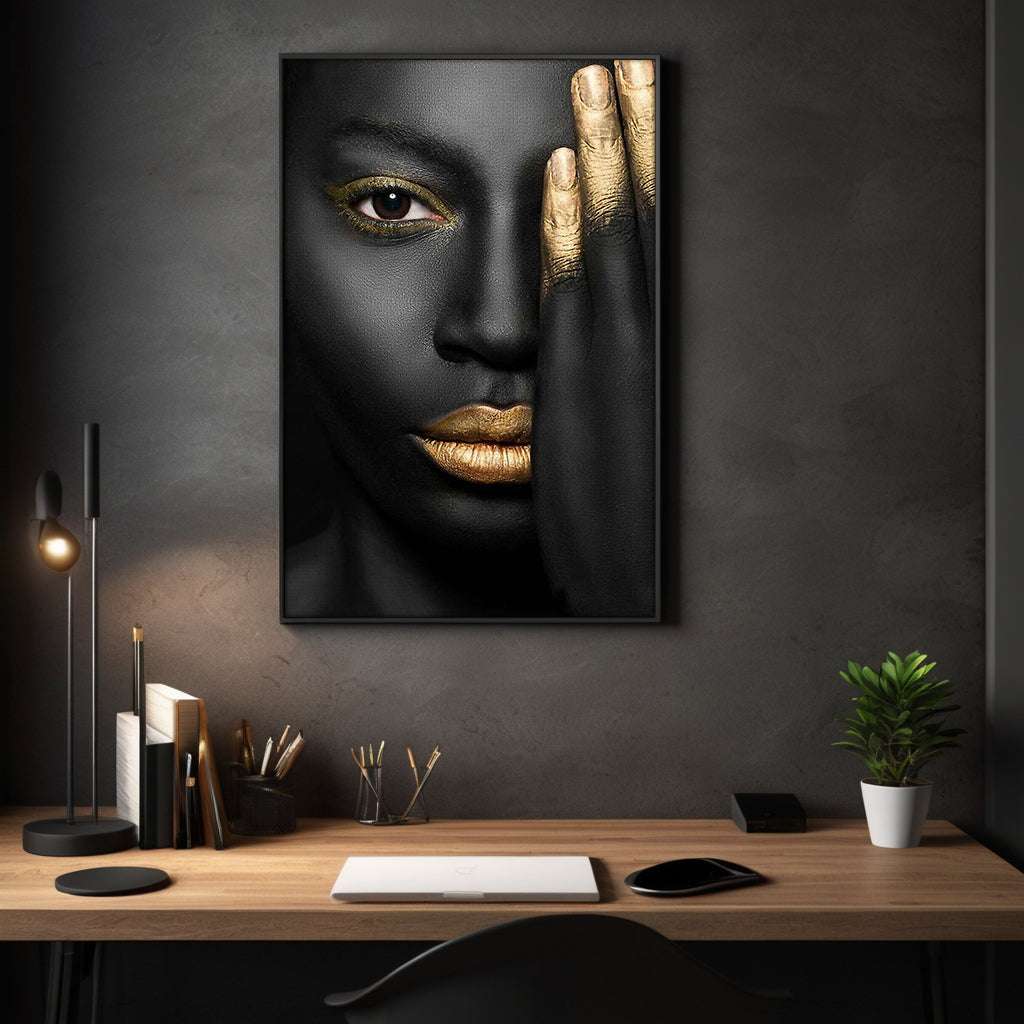 Golden Face II - Leinwandbild Luxuriös