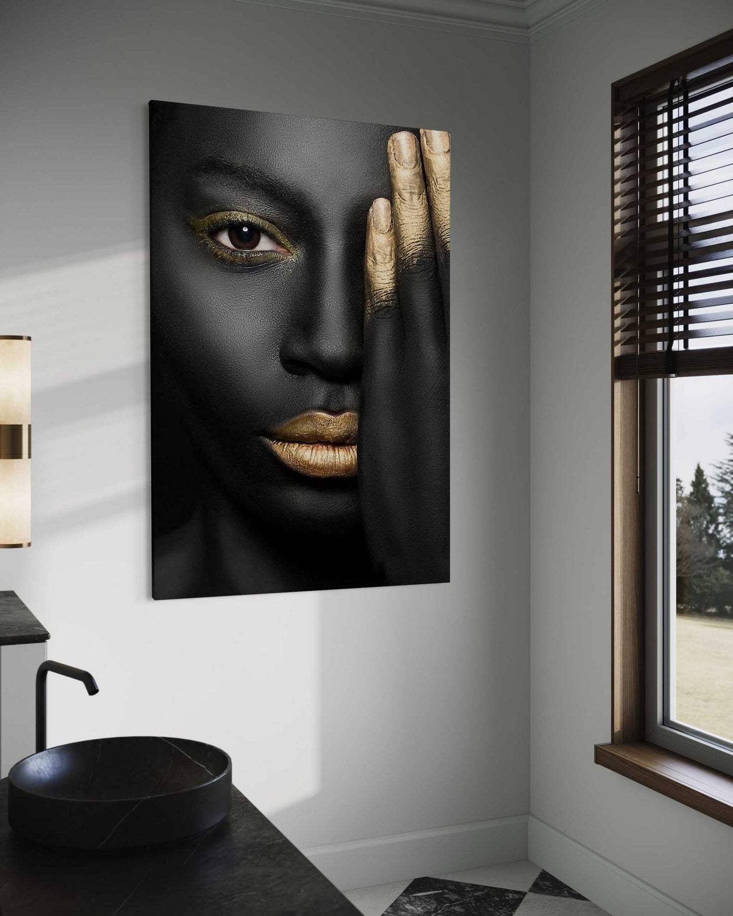 Golden Face II - Leinwandbild Luxuriös