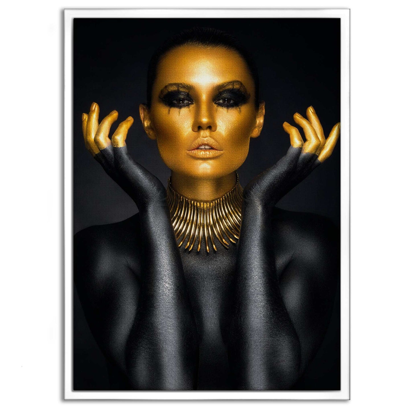 Golden Face III - Leinwandbild Luxuriös