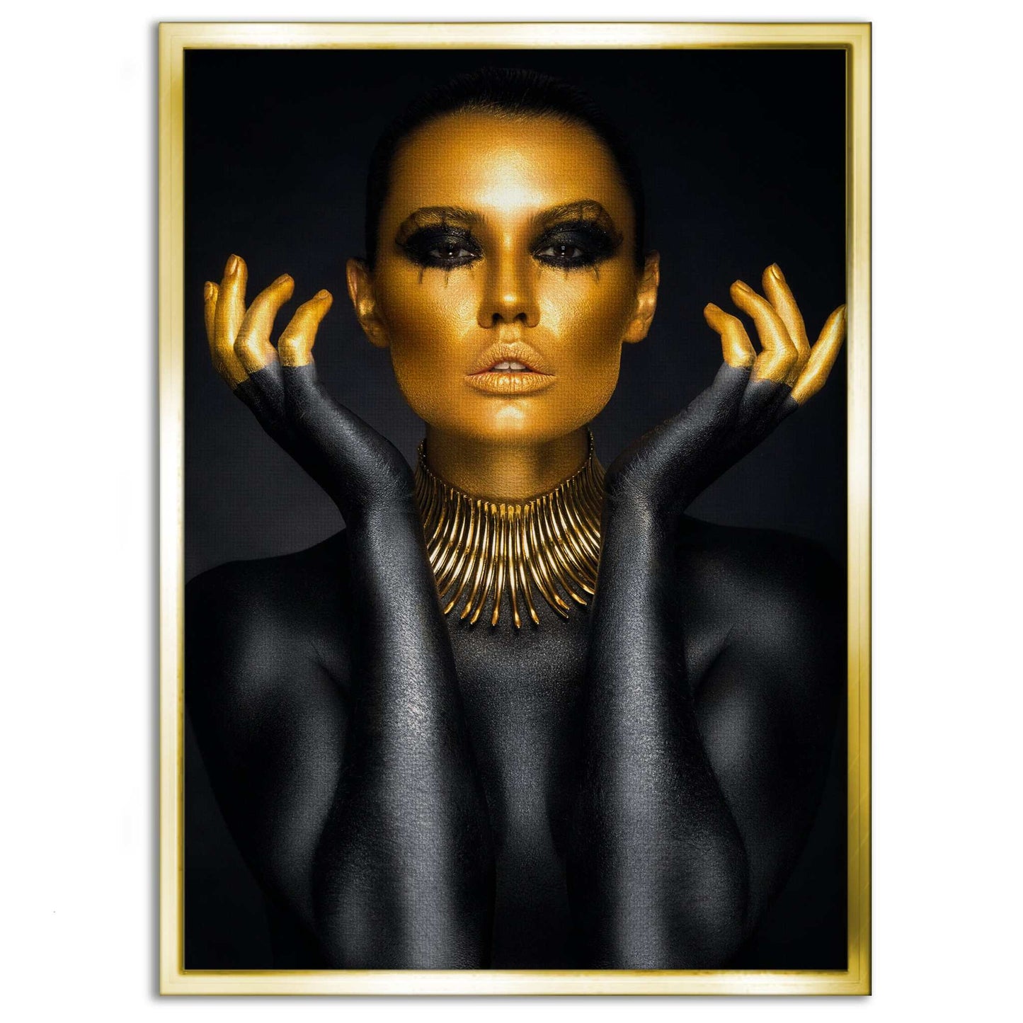 Golden Face III - Leinwandbild Luxuriös