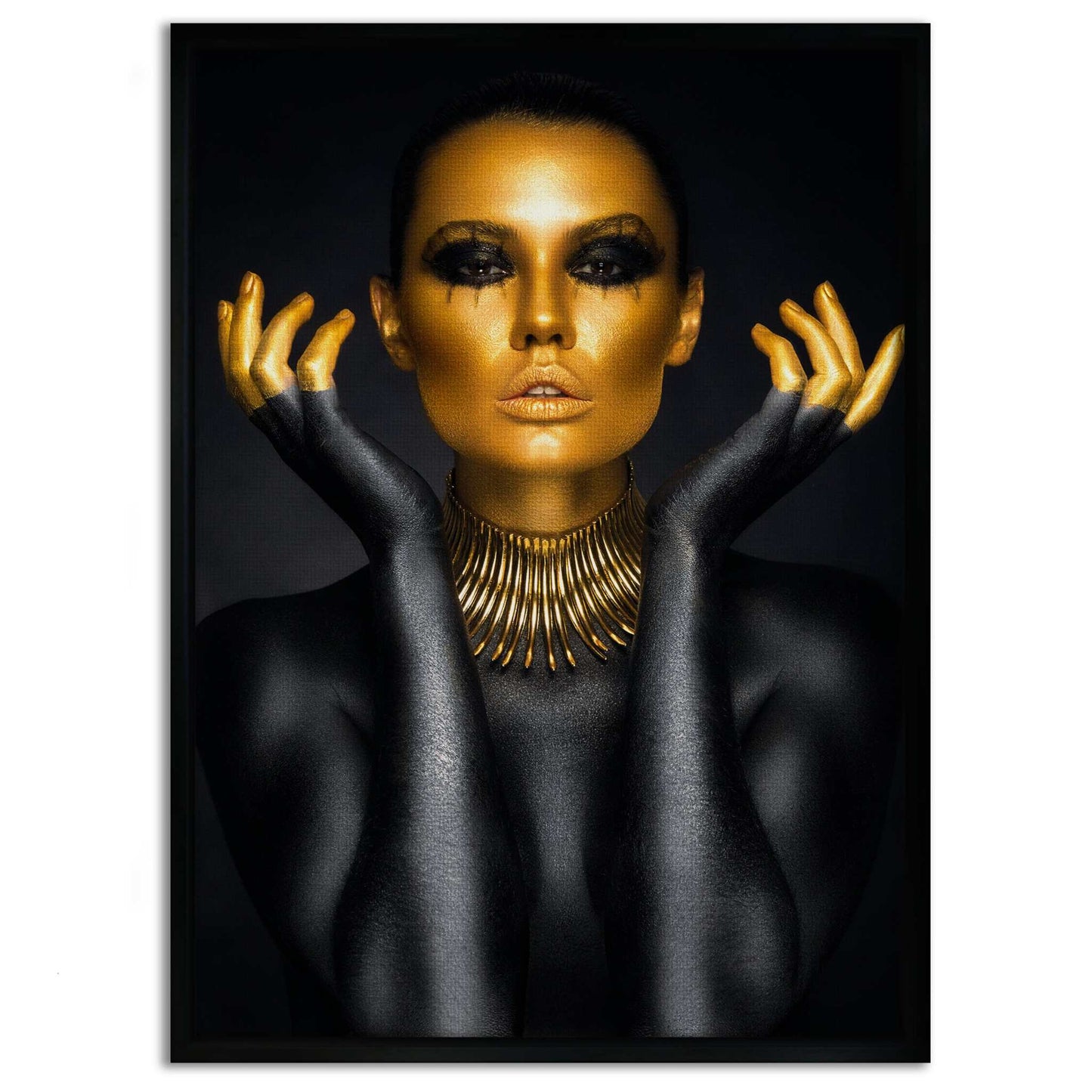 Golden Face III - Leinwandbild Luxuriös