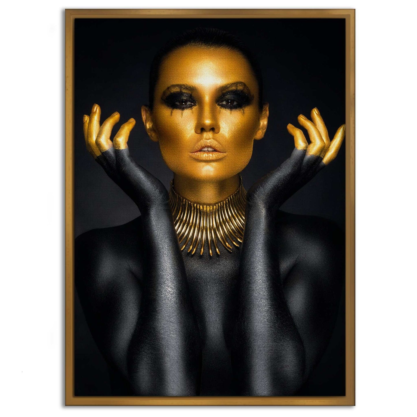 Golden Face III - Leinwandbild Luxuriös