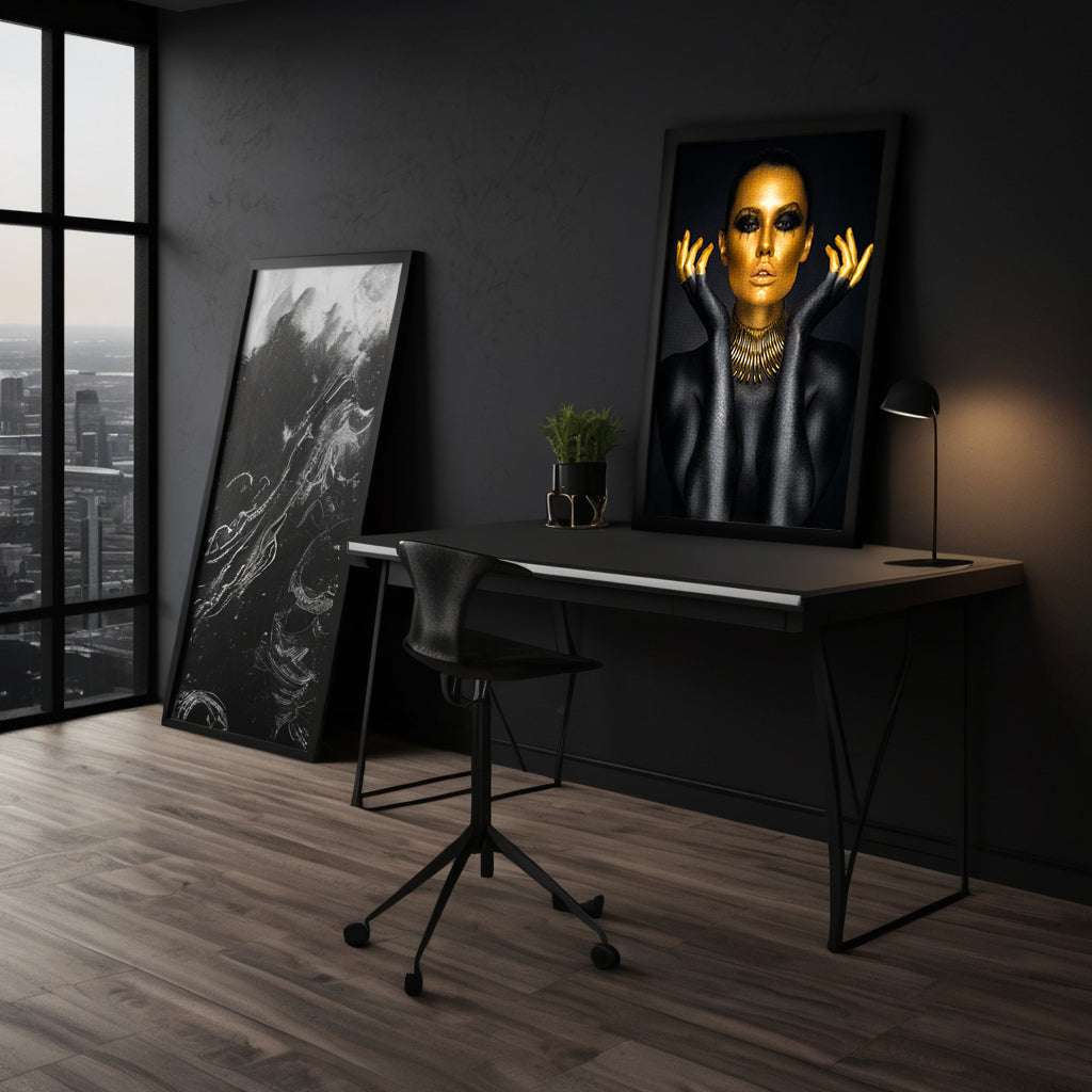 Golden Face III - Leinwandbild Luxuriös